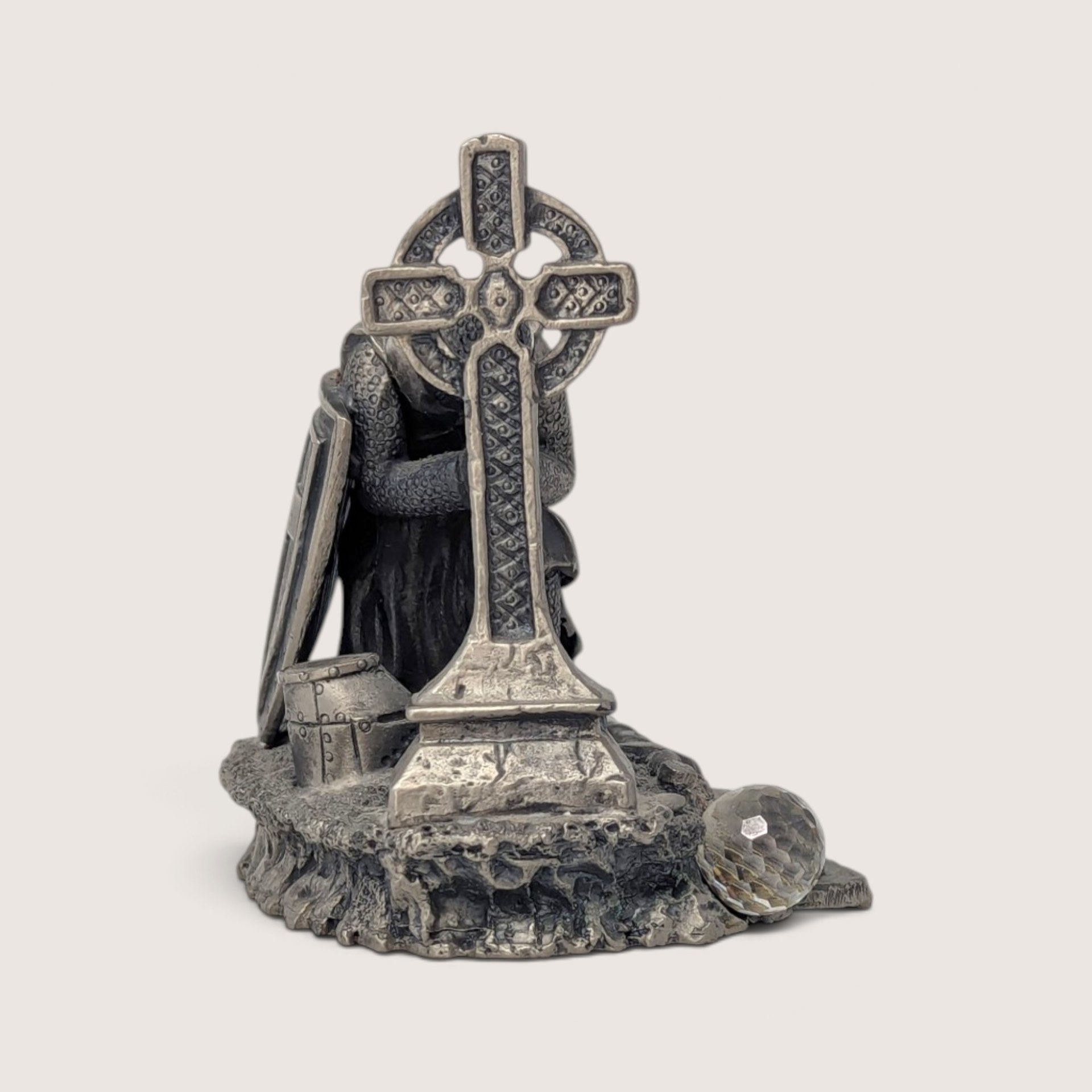 Vintage Vigil Of Sir Galahad Pewter Knight Figurine