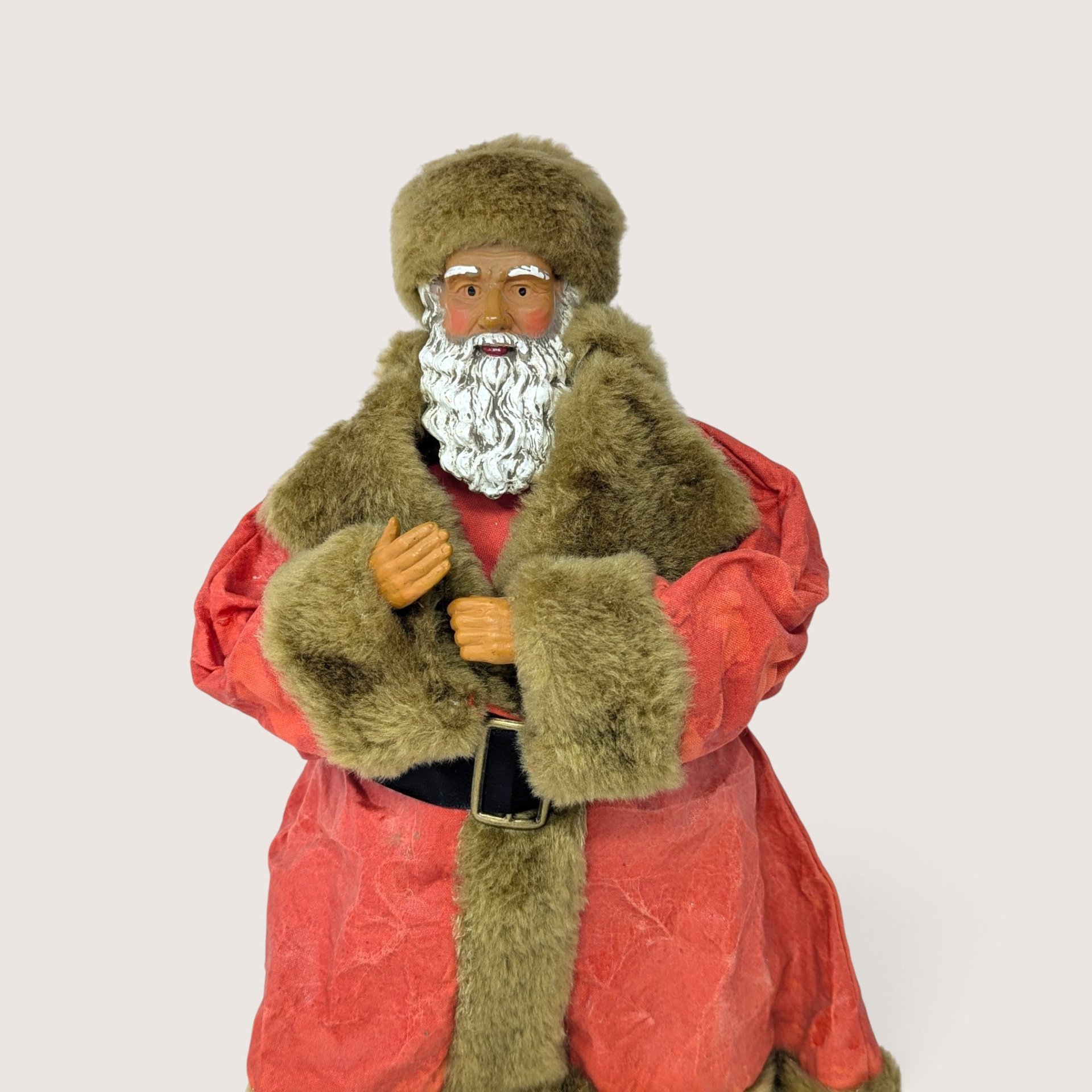 Vintage Russ Standing Santa Red Coat Fur Trim Figurine