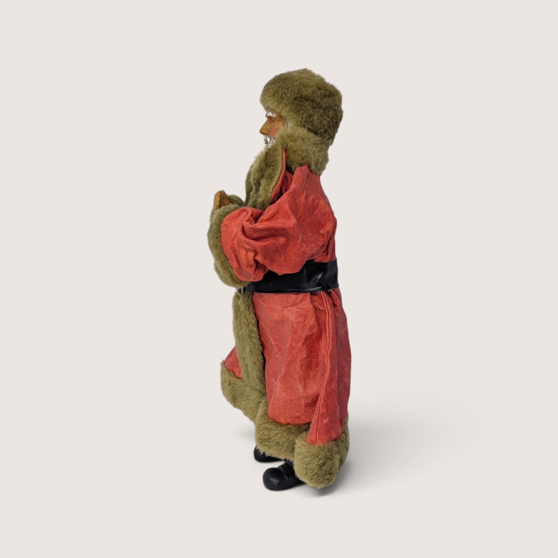 Vintage Russ Standing Santa Red Coat Fur Trim Figurine