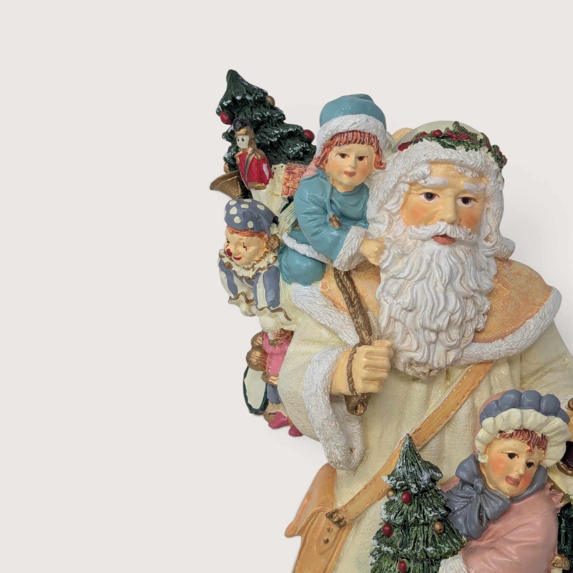 Vintage Santa With Children And Toys Christmas Figurine