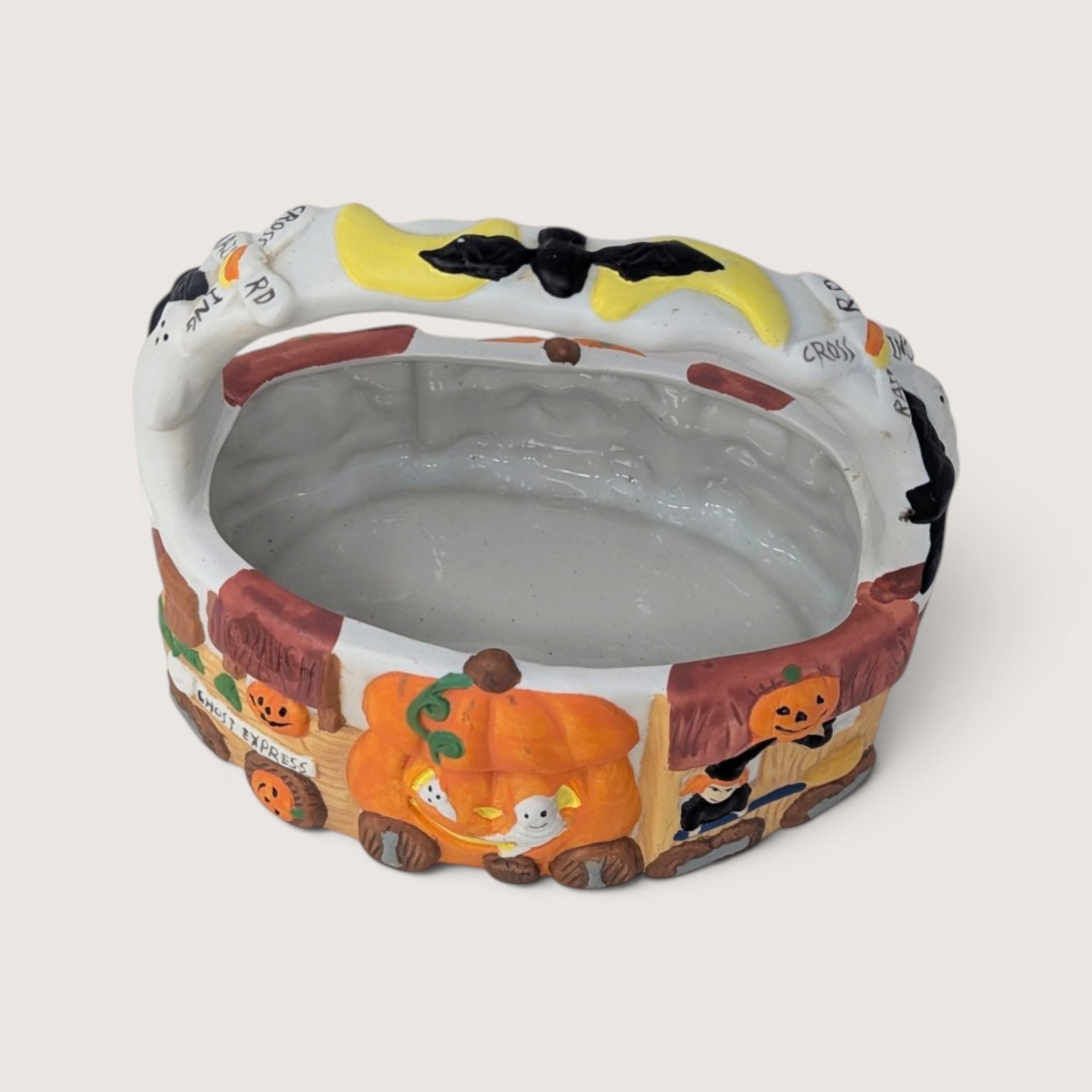 Vintage ABC Distributing Ceramic Ghost Express Halloween Basket