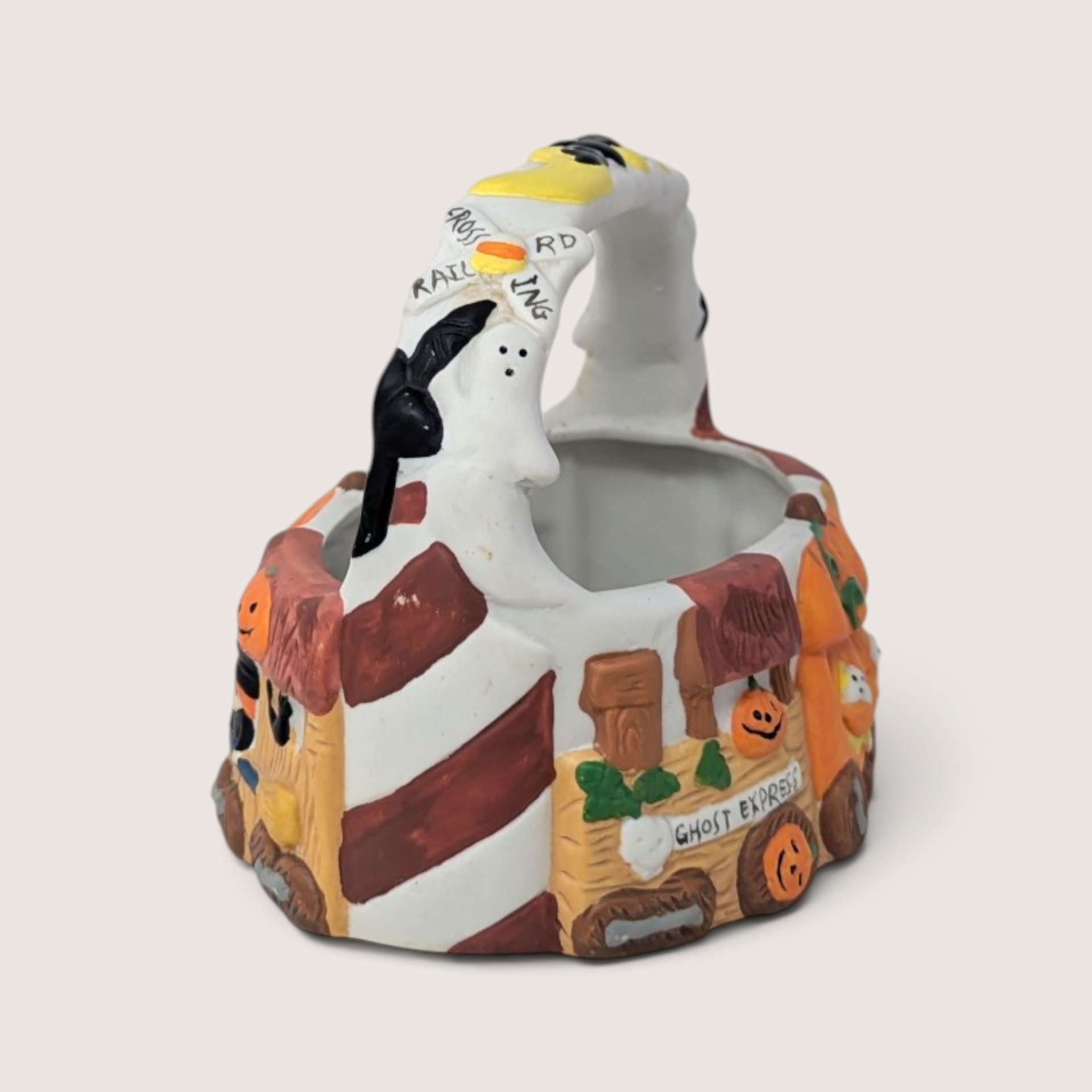 Vintage ABC Distributing Ceramic Ghost Express Halloween Basket