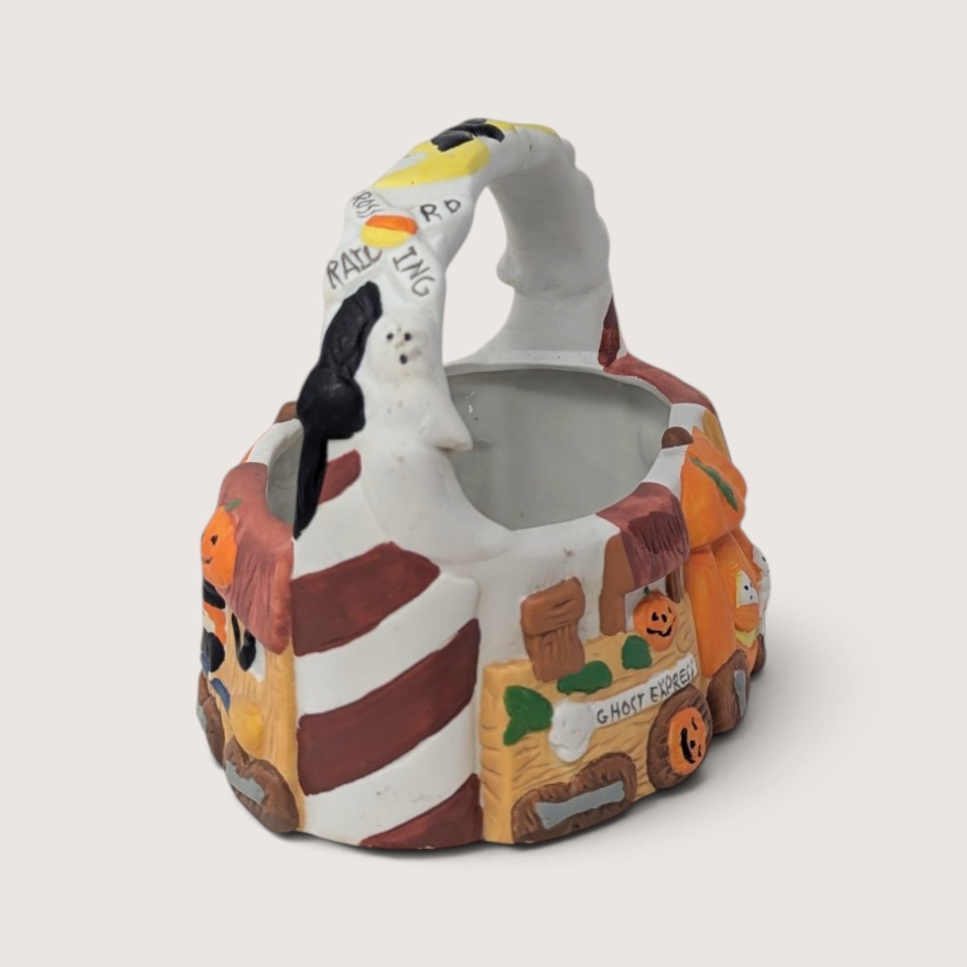 Vintage ABC Distributing Ceramic Ghost Express Halloween Basket