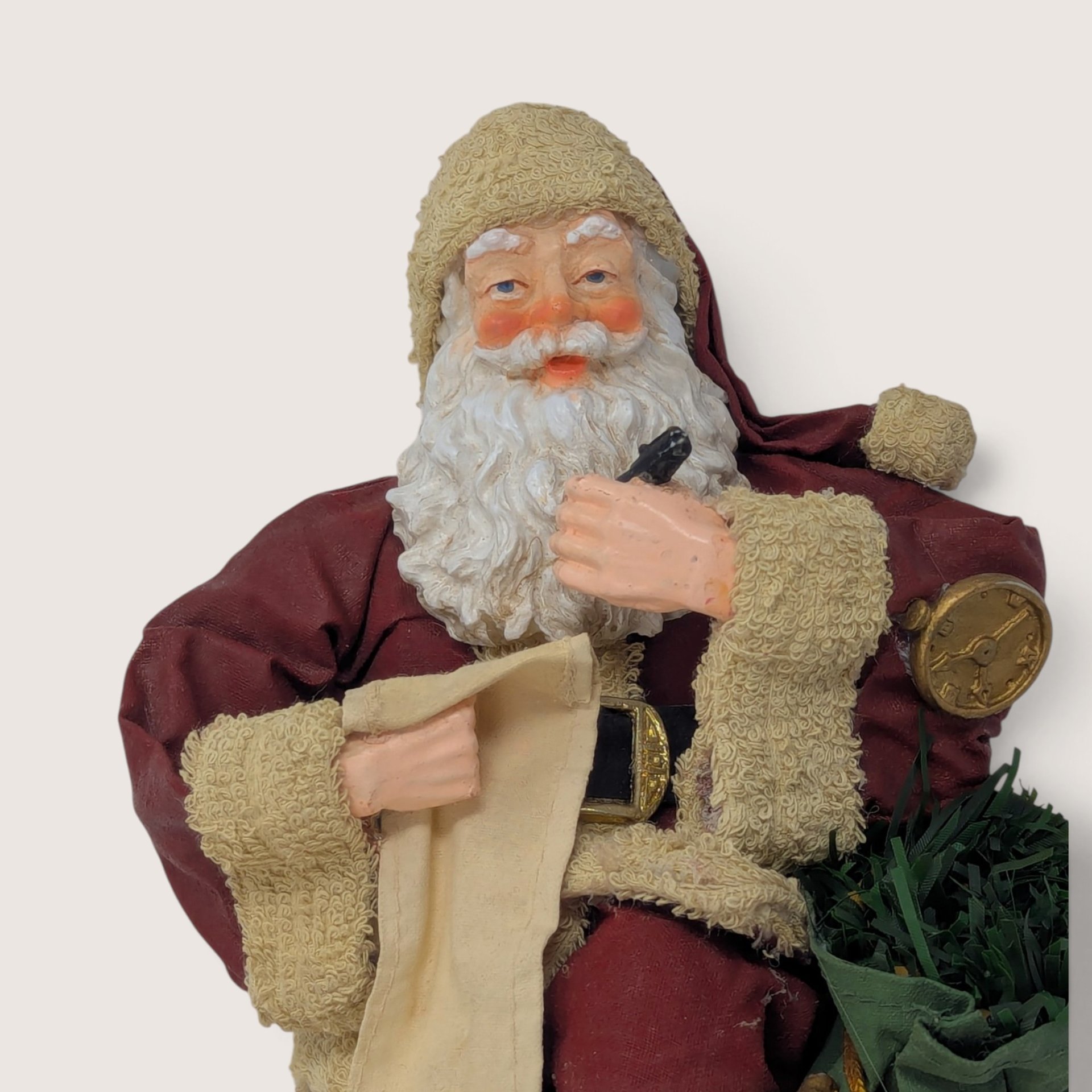 Vintage Santa Checking List Figurine