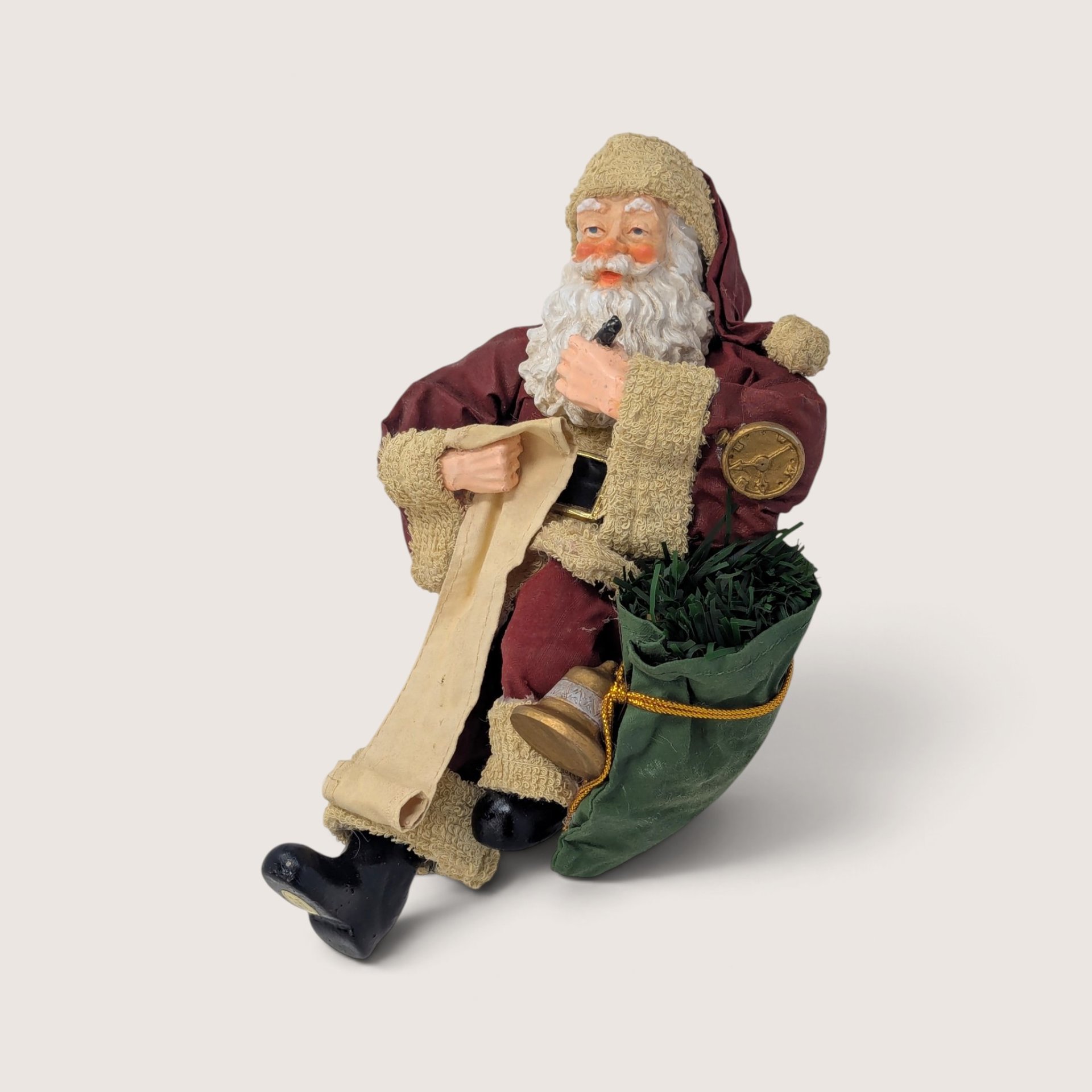 Vintage Santa Checking List Figurine