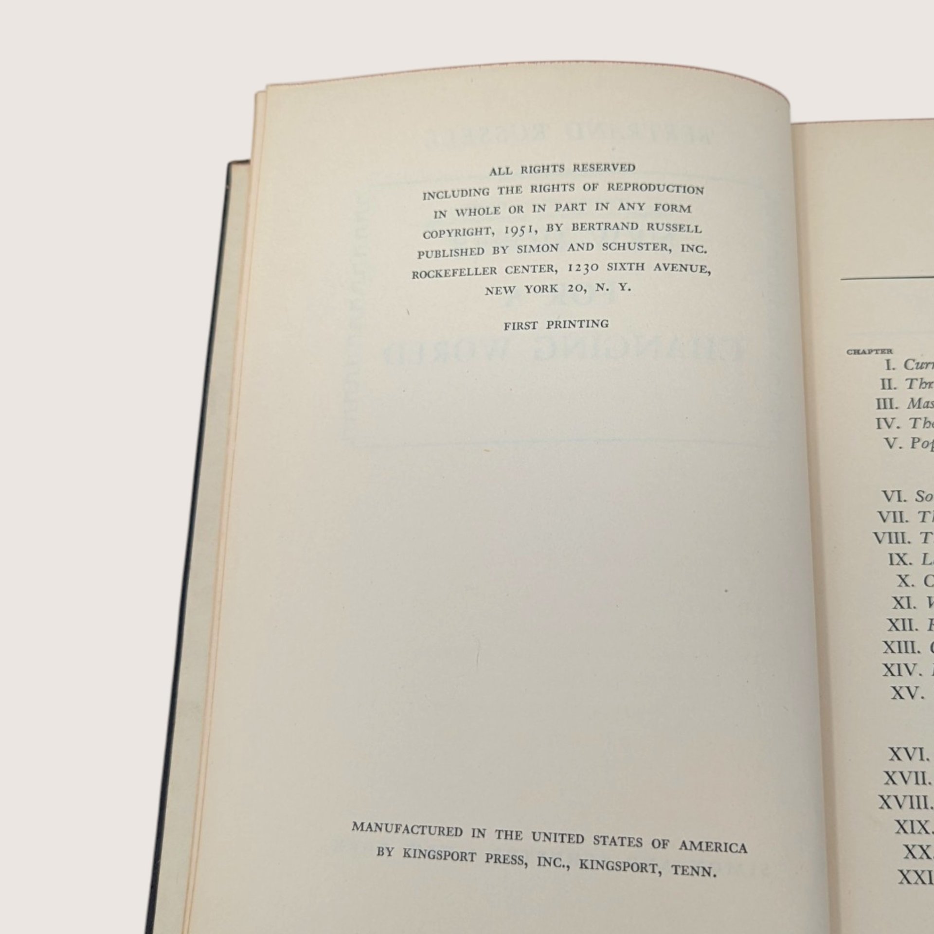 1951 New Hopes For A Changing World Bertrand Russell