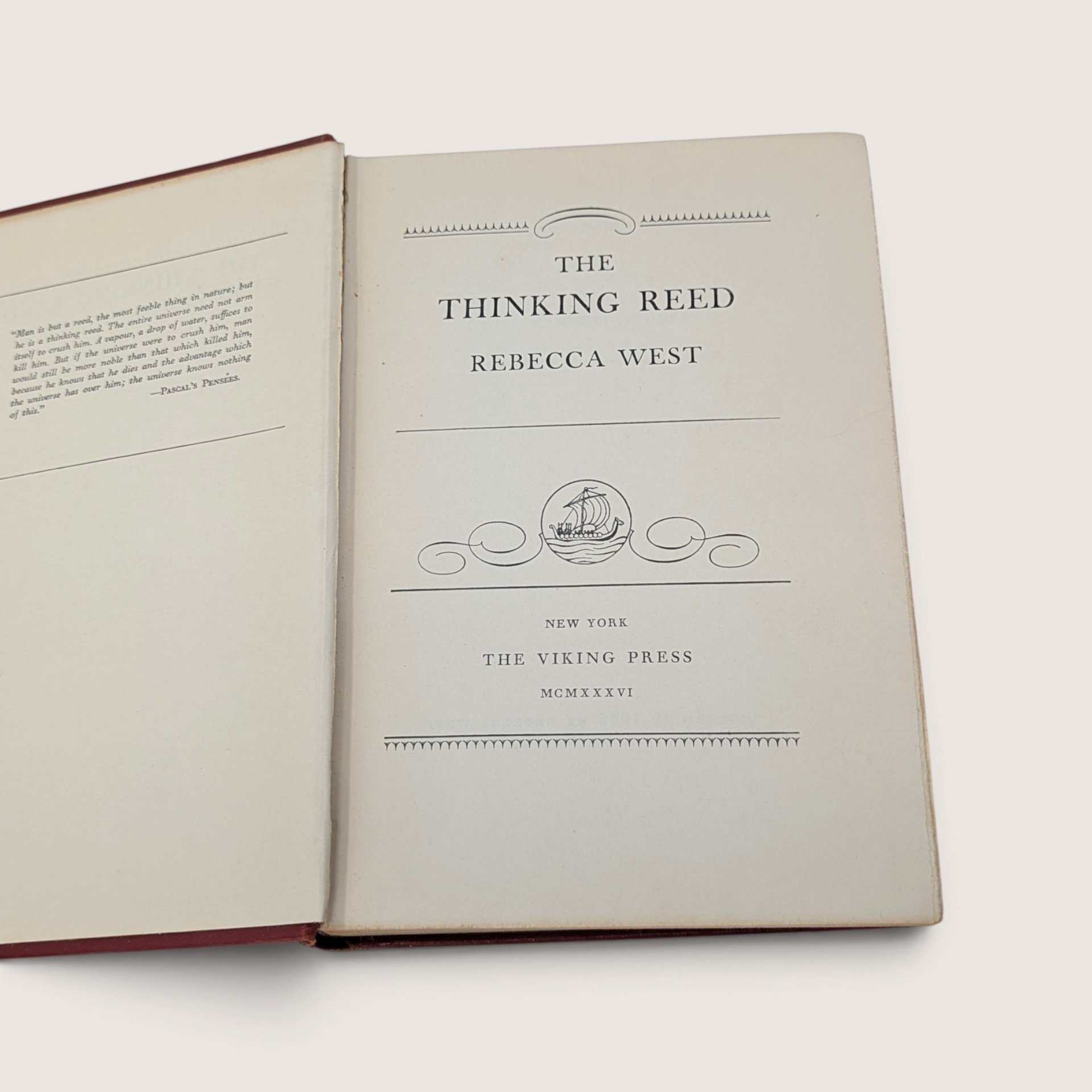 1936 The Thinking Reed Rebecca West Hardcover Book