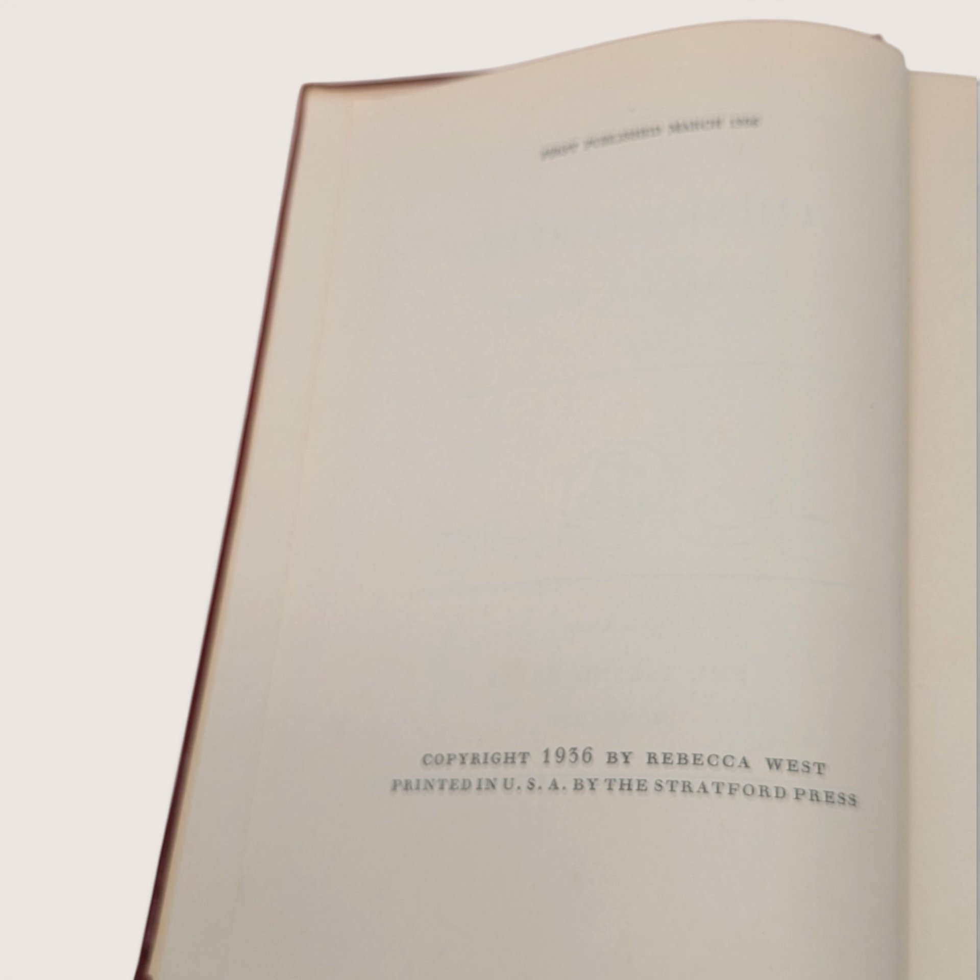 1936 The Thinking Reed Rebecca West Hardcover Book