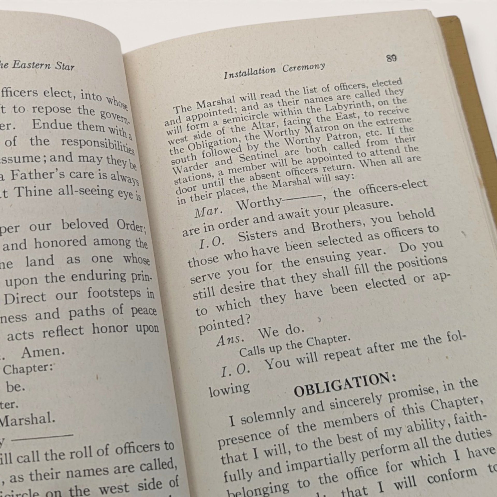 1940 New Ritual Order Of The Eastern Star Hardcover Book