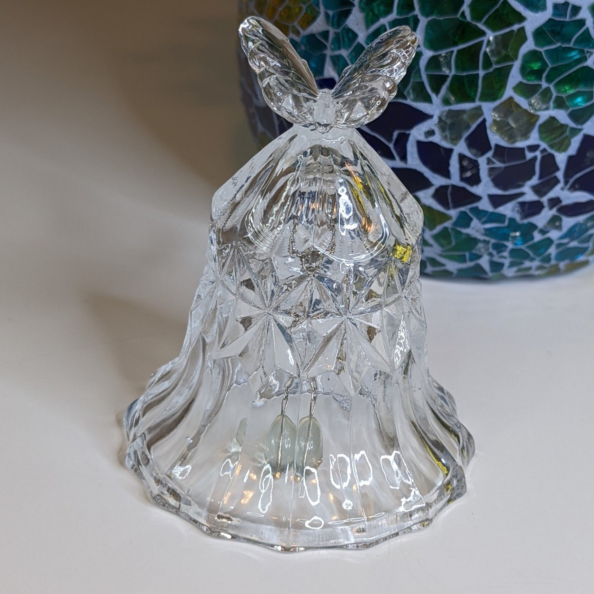 Vintage Lead Crystal Butterfly Bell