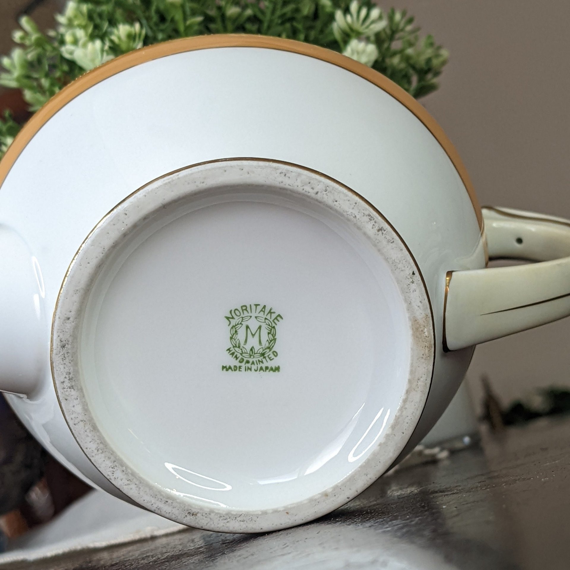 1918 Antique Noritake Teapot & Lid - Amber Pattern