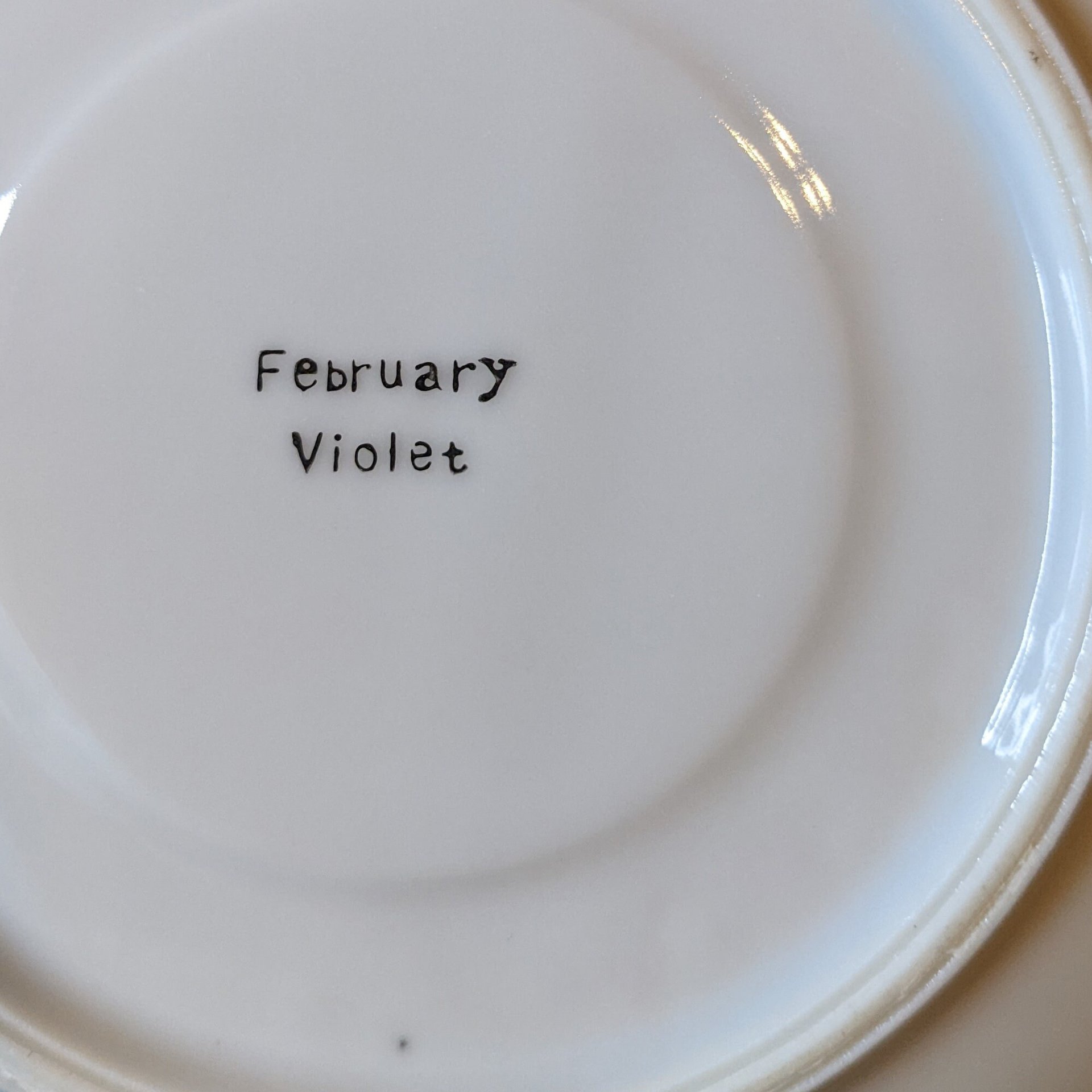 Vintage Bone China February Violet Tea Cup and Saucer