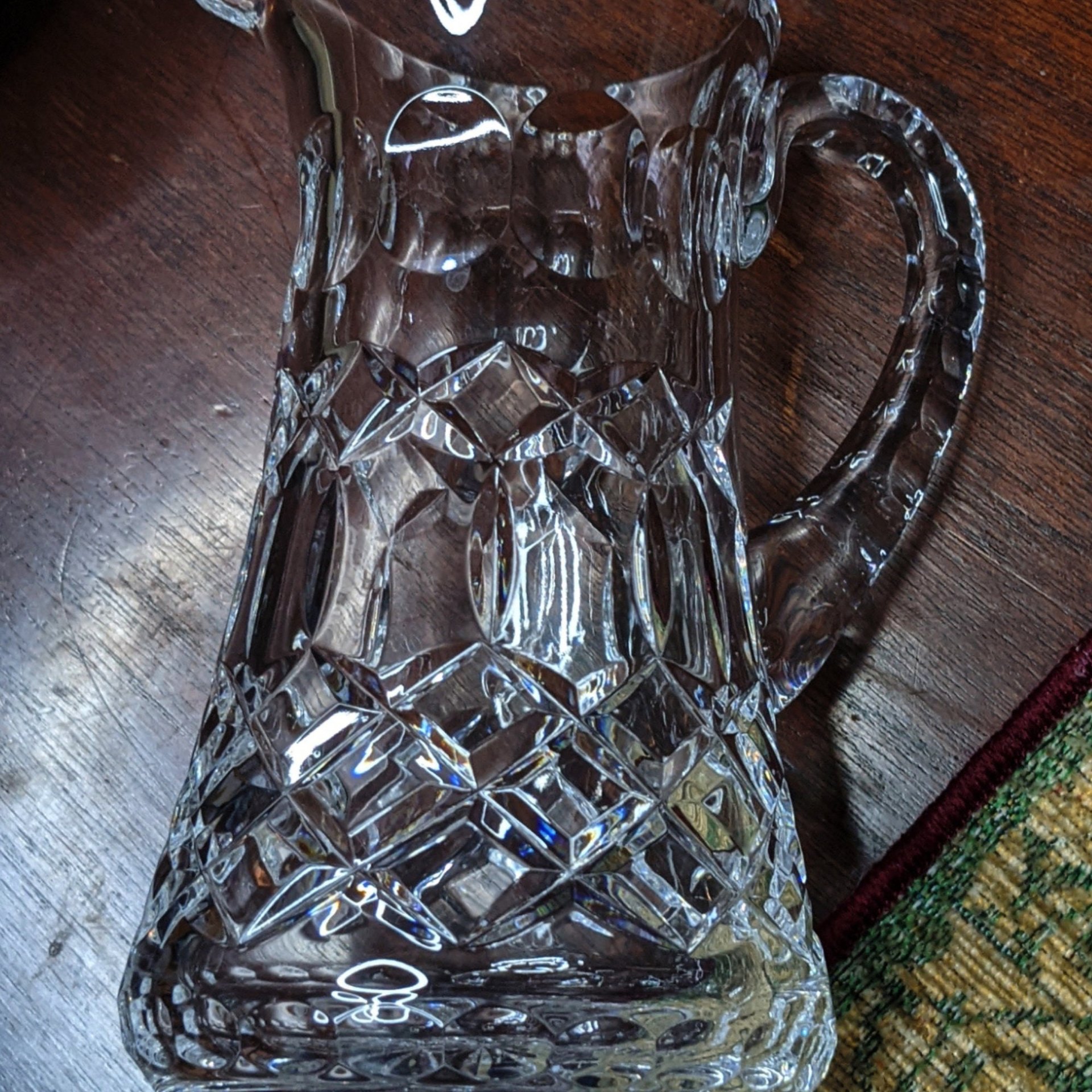 Vintage Small Crystal Glass Pitcher 5" Tall (Creamer/Syrup)