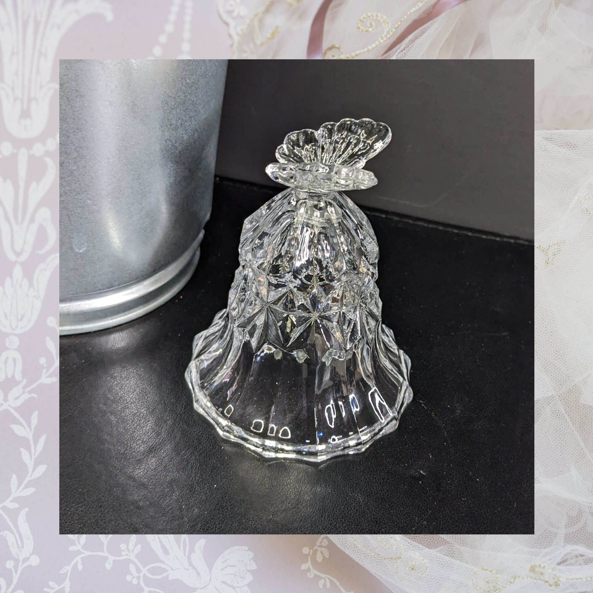 Vintage Lead Crystal Butterfly Bell