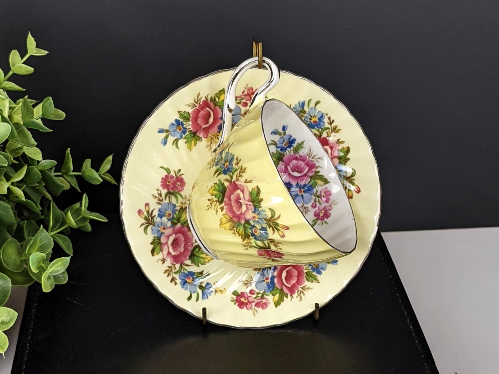 Foley Yellow Bone China Tea Cup and Saucer Set 1850