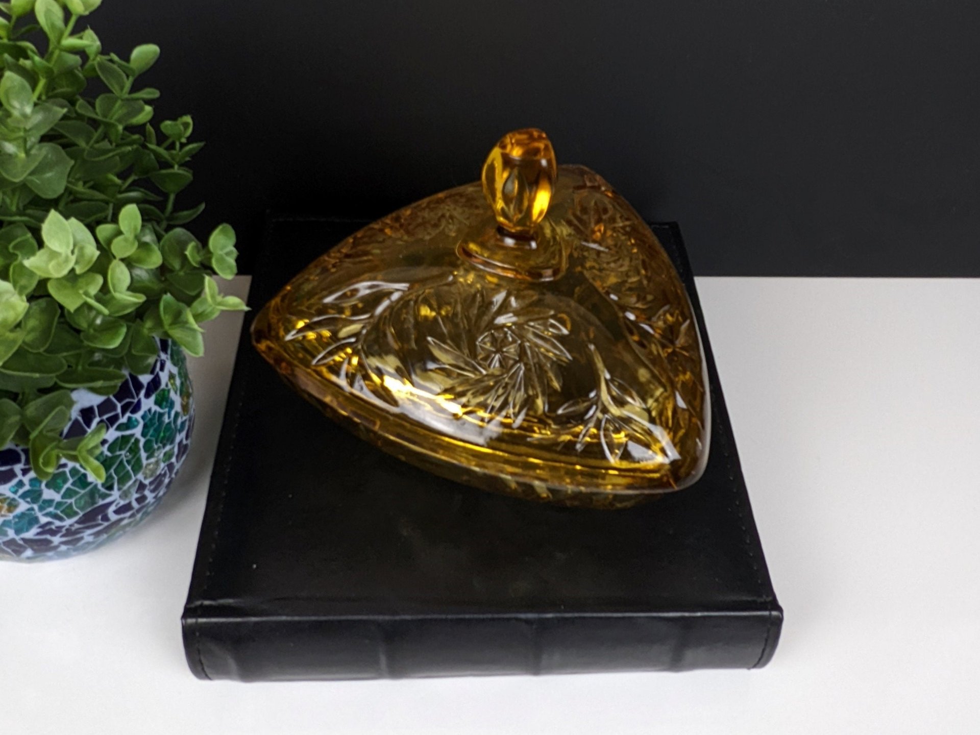 Vintage Hazel Atlas Gold Triangle Candy Dish