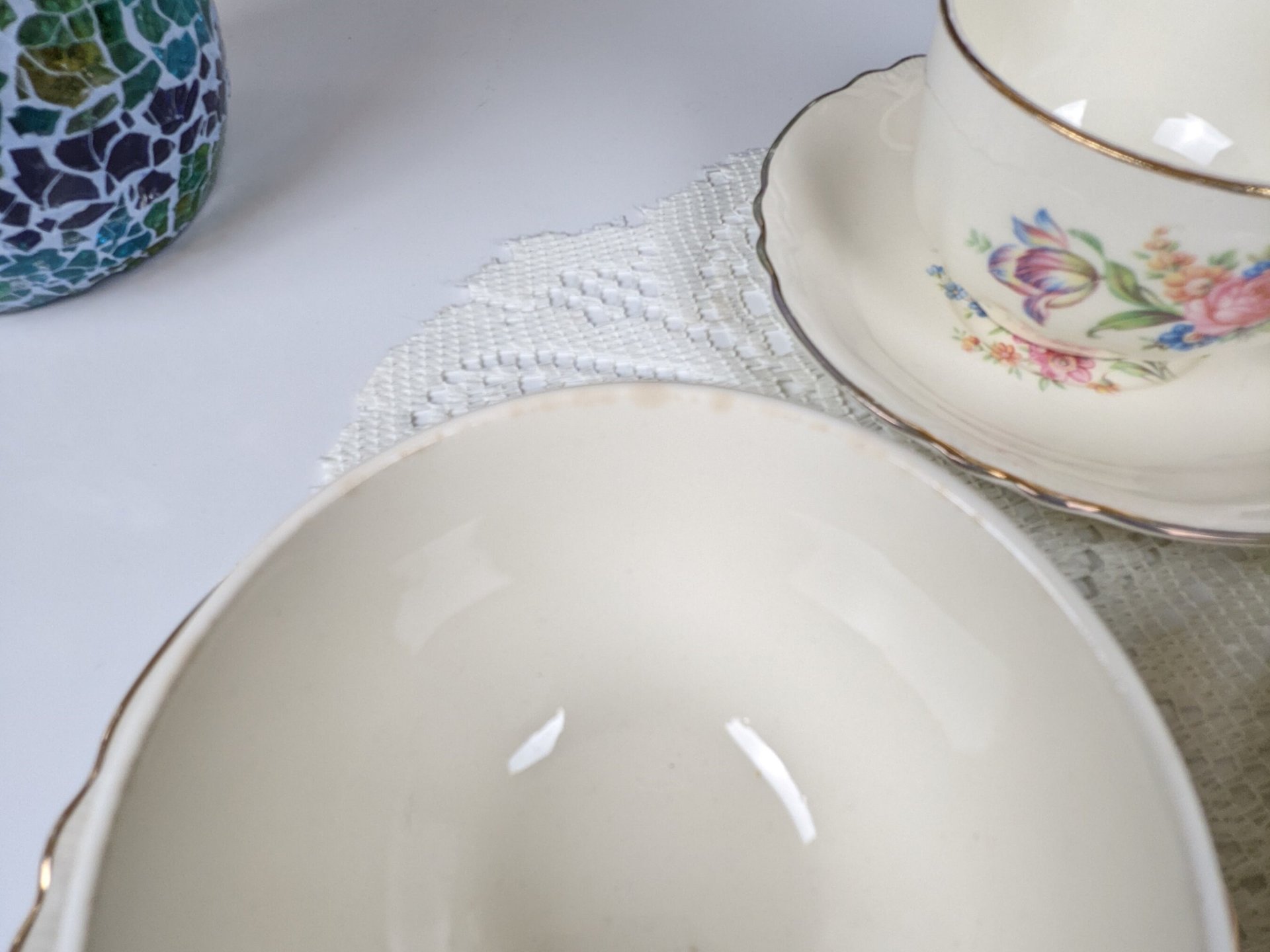 Set of 3 Wayside Vintage Homer Laughlin, Cunningham & Pickett Wayside Cups and Saucers