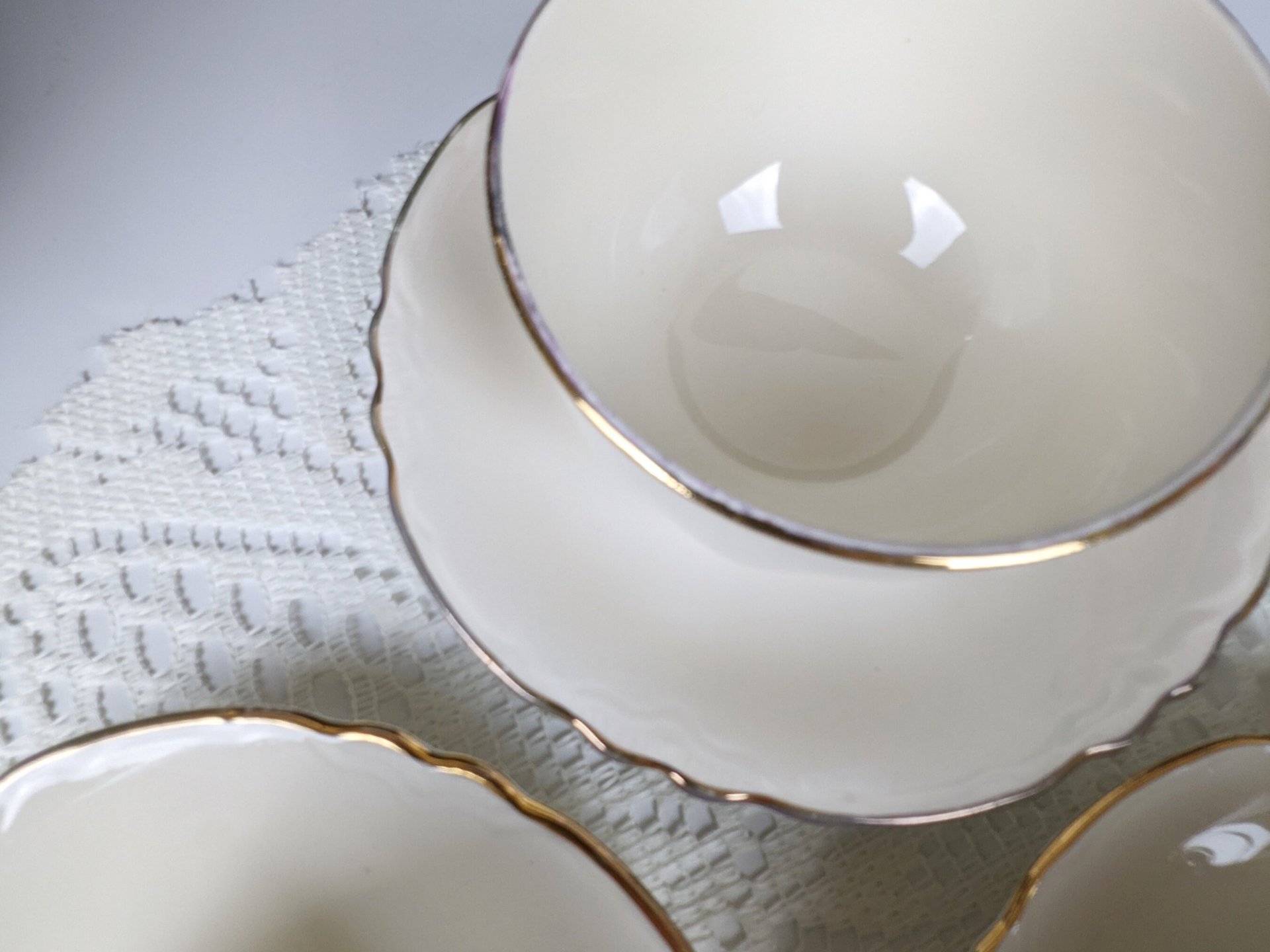 Set of 3 Wayside Vintage Homer Laughlin, Cunningham & Pickett Wayside Cups and Saucers