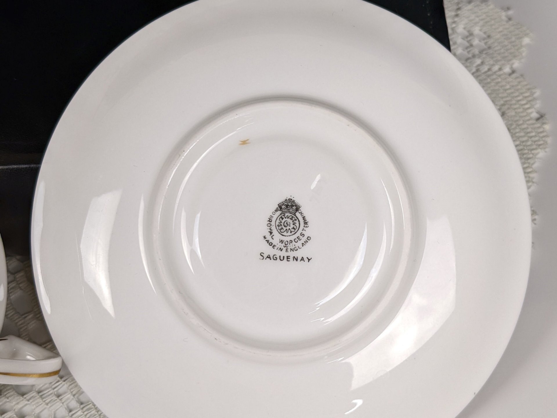 Vintage 1958 Gold Gilded Royal Worcester 'Saguenay' Tea Cup & Saucer