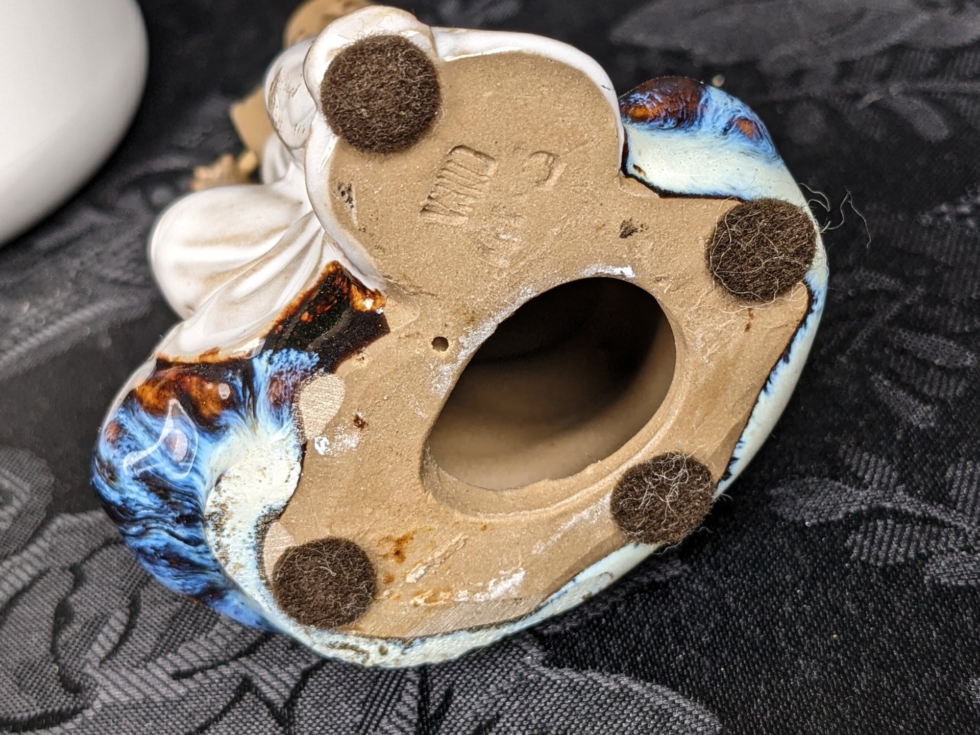 Vintage Chinese Shiwan Scholar Playing Flute Figurine