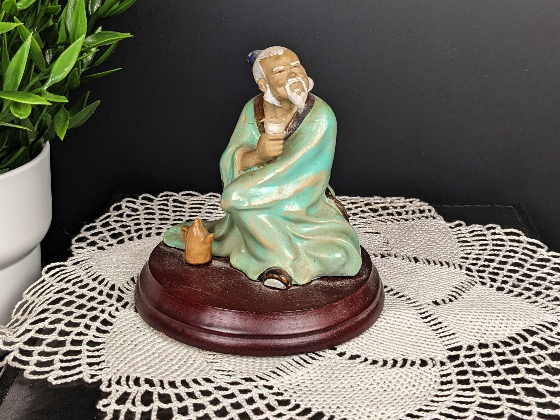 Vintage Chinese Shiwan Mudman in Green Shirt