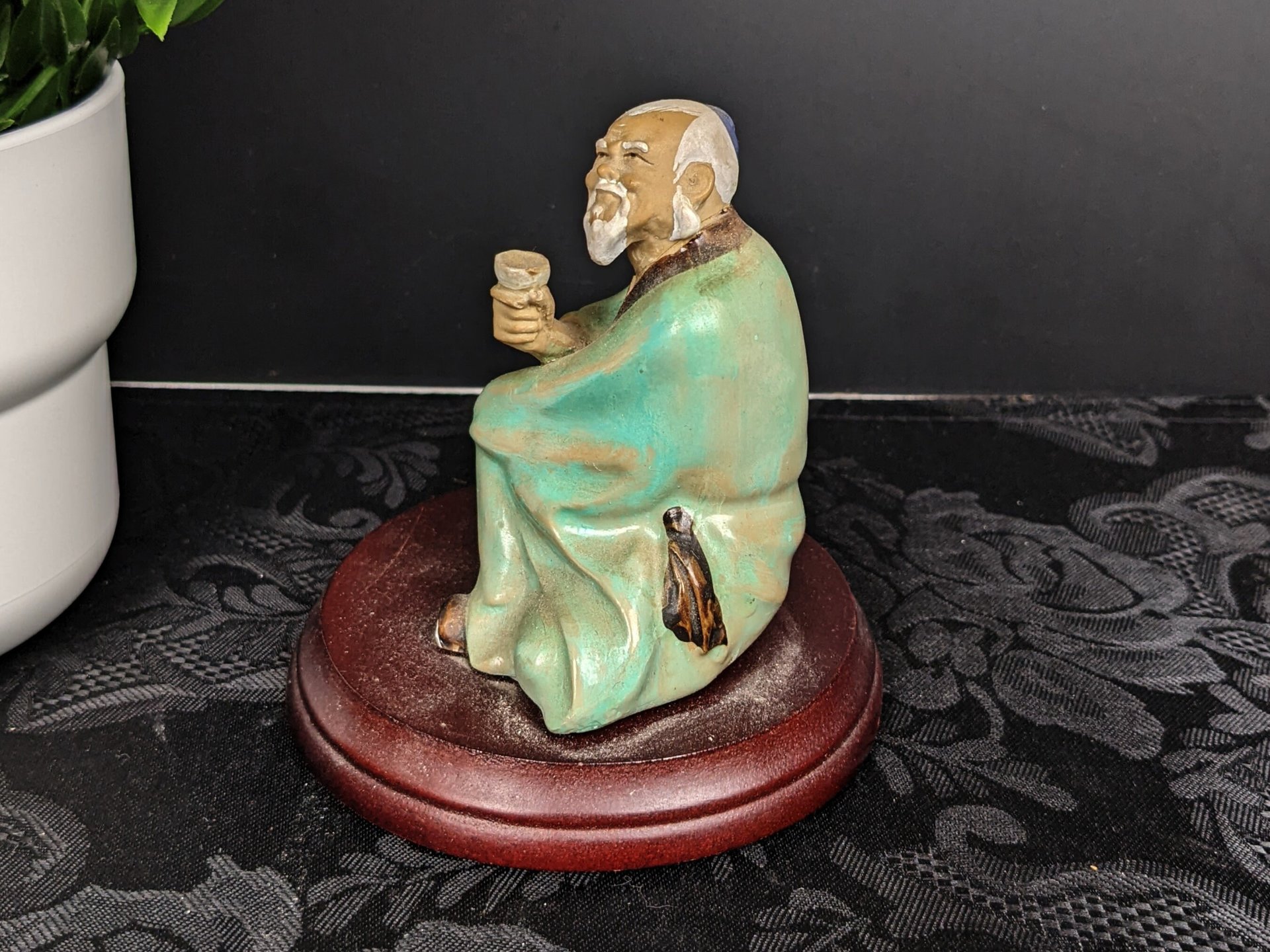 Vintage Chinese Shiwan Mudman in Green Shirt