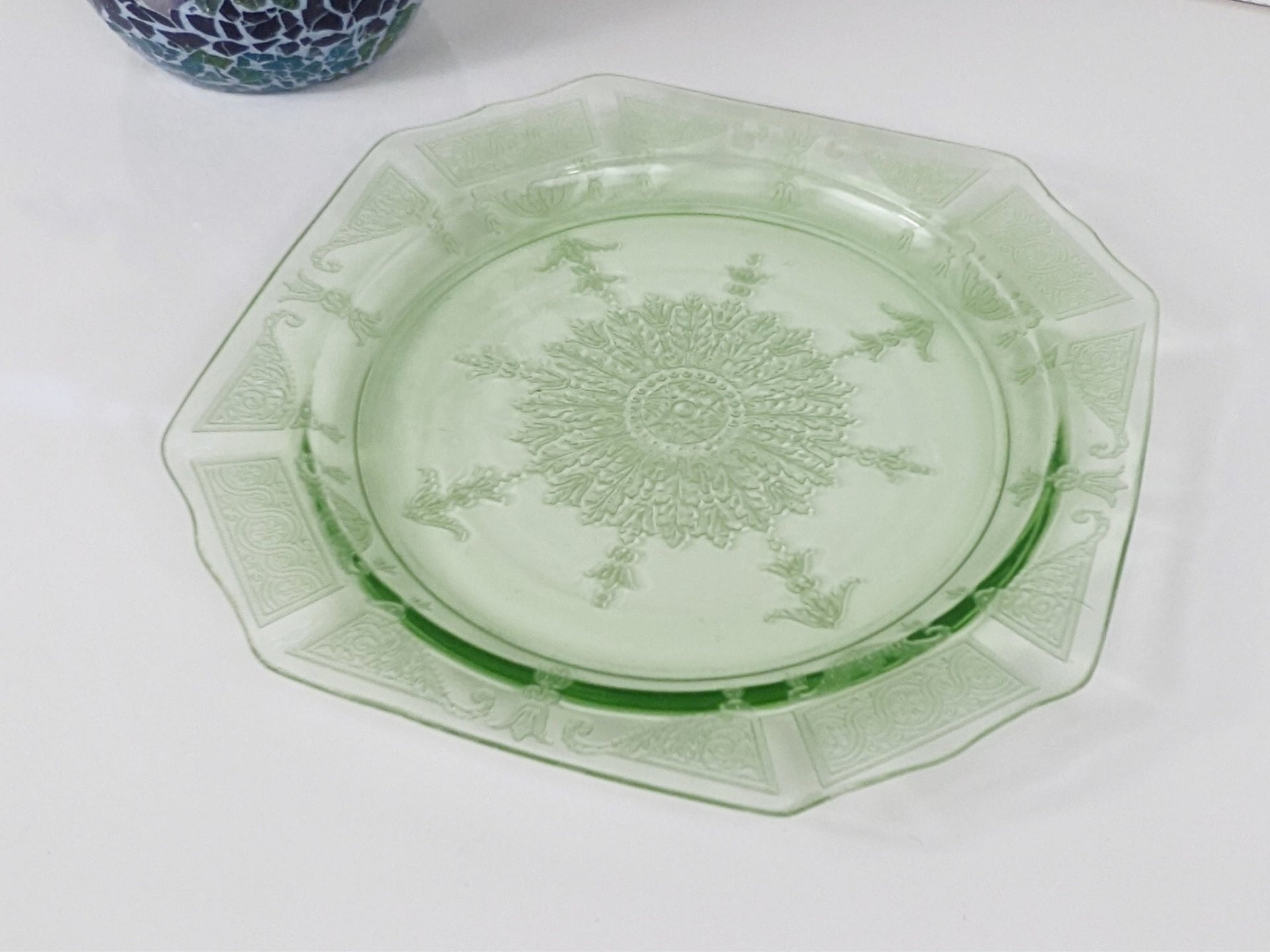 1930s Anchor Hocking Princess Uranium Glass Dinner Plate