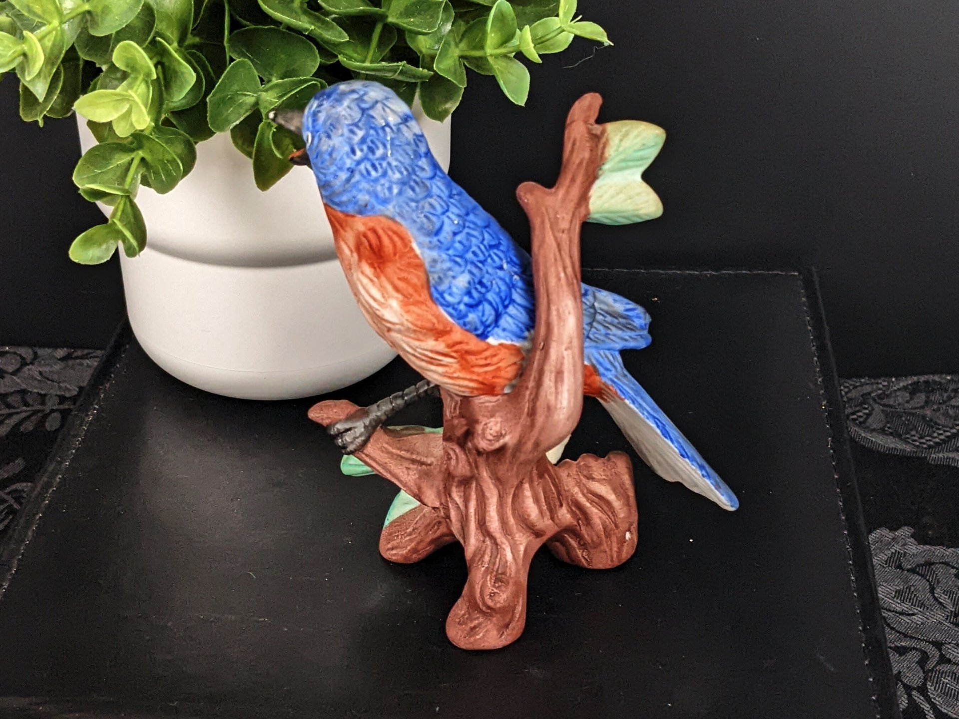 Vintage Porcelain Blue Bird Figurine
