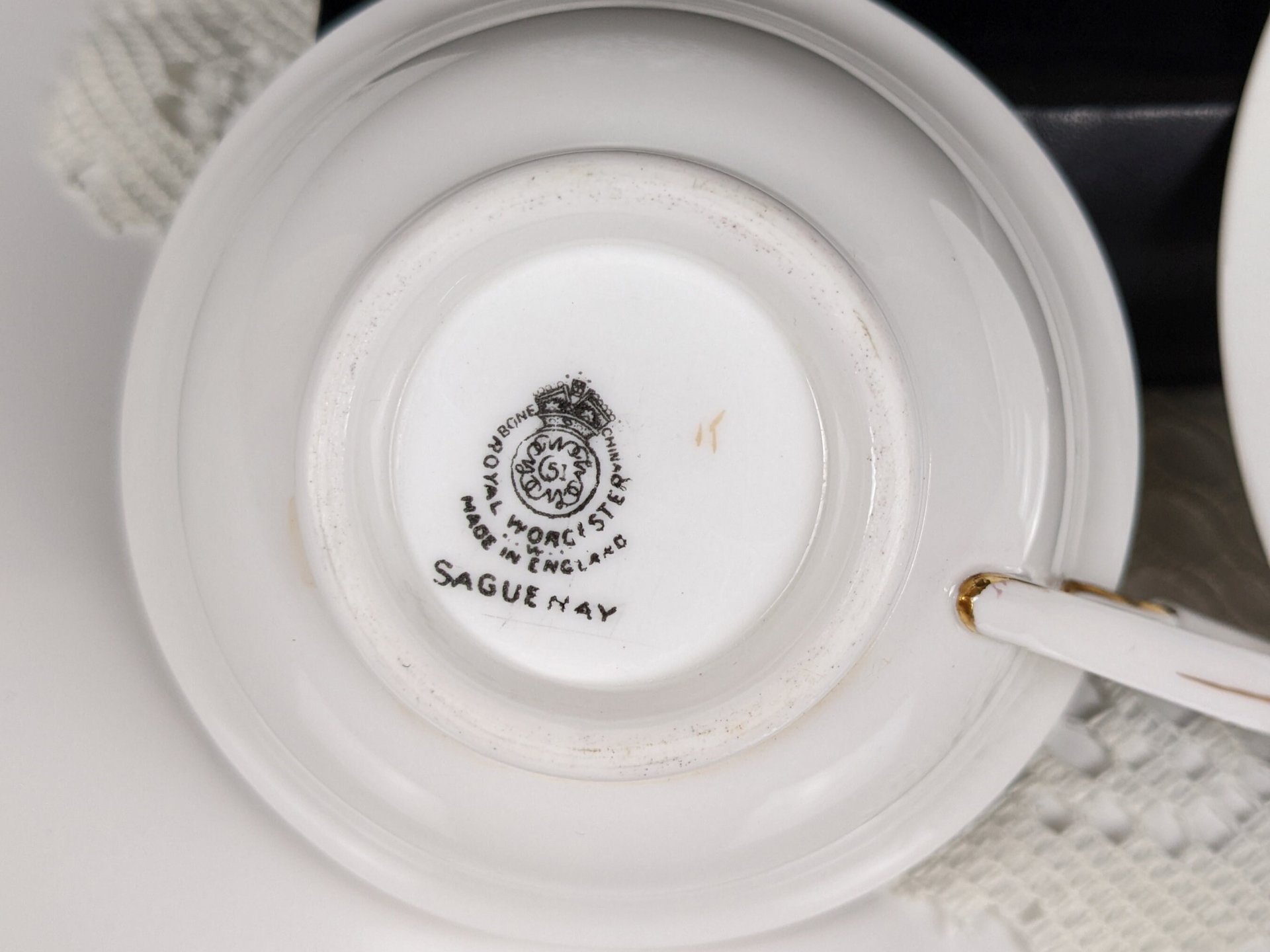 Vintage 1958 Gold Gilded Royal Worcester 'Saguenay' Tea Cup & Saucer