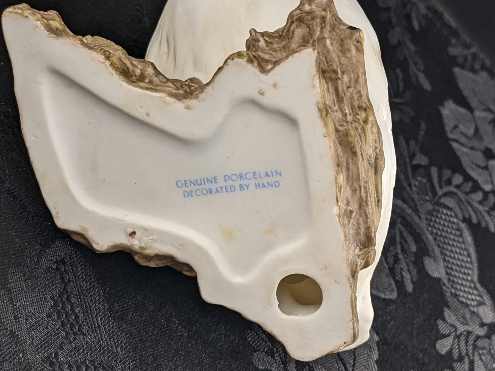 Vintage Porcelain Goose Statue, Decorated by Hand