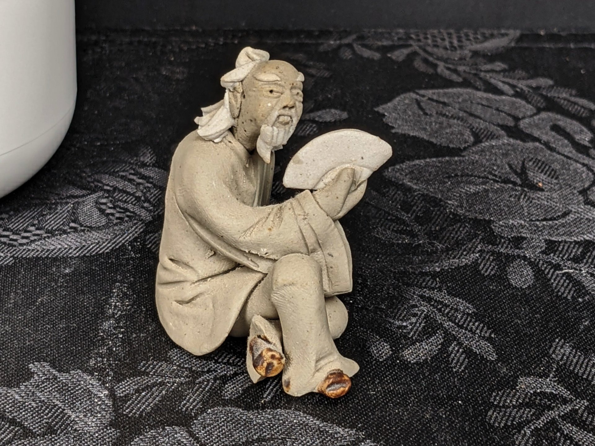 Set of 3 Vintage Chinese Mudman Clay Figurines