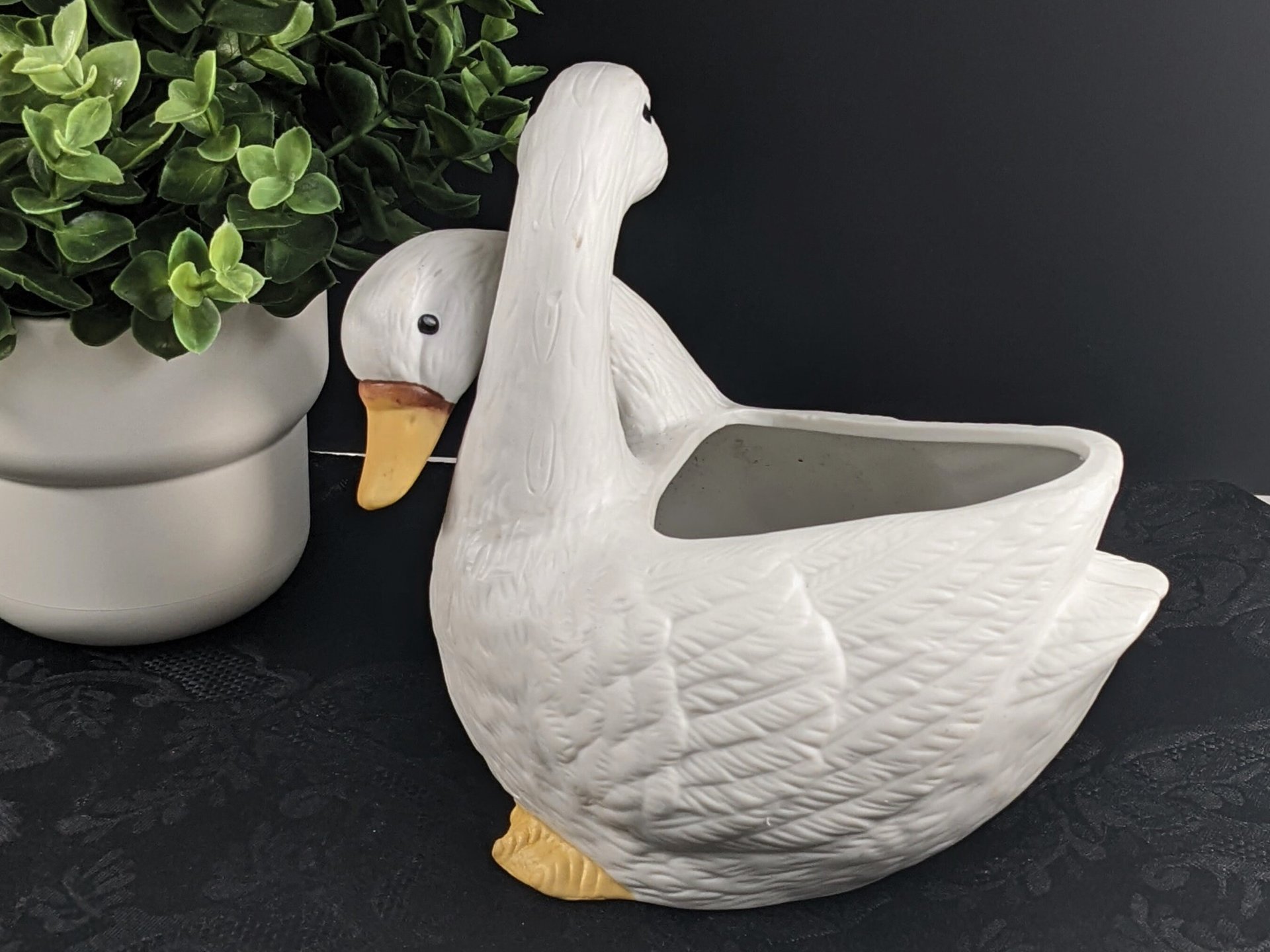Vintage Ceramic Plant Holder with Geese