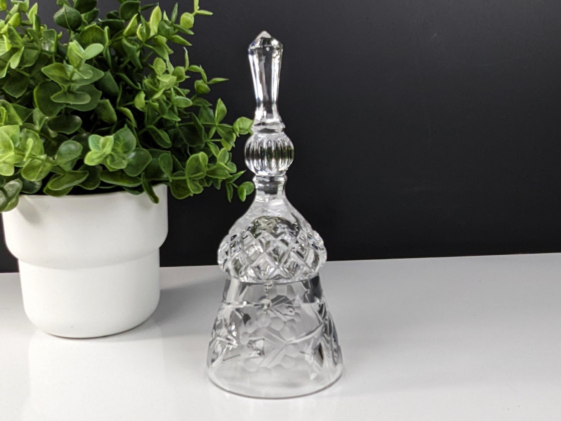 Vintage Etched Crystal Bell