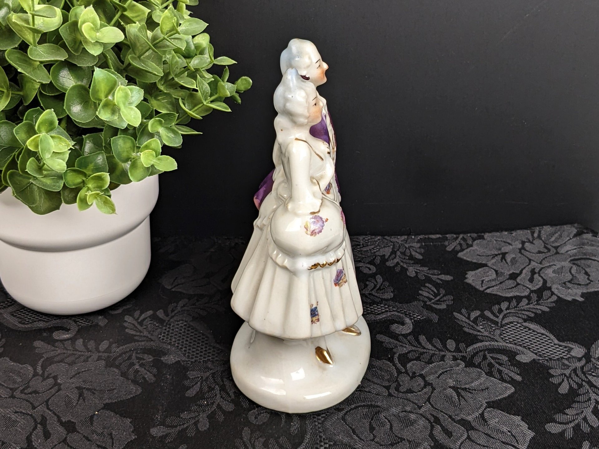 Vintage Porcelain Colonial Couple Figurine, Made in Japan