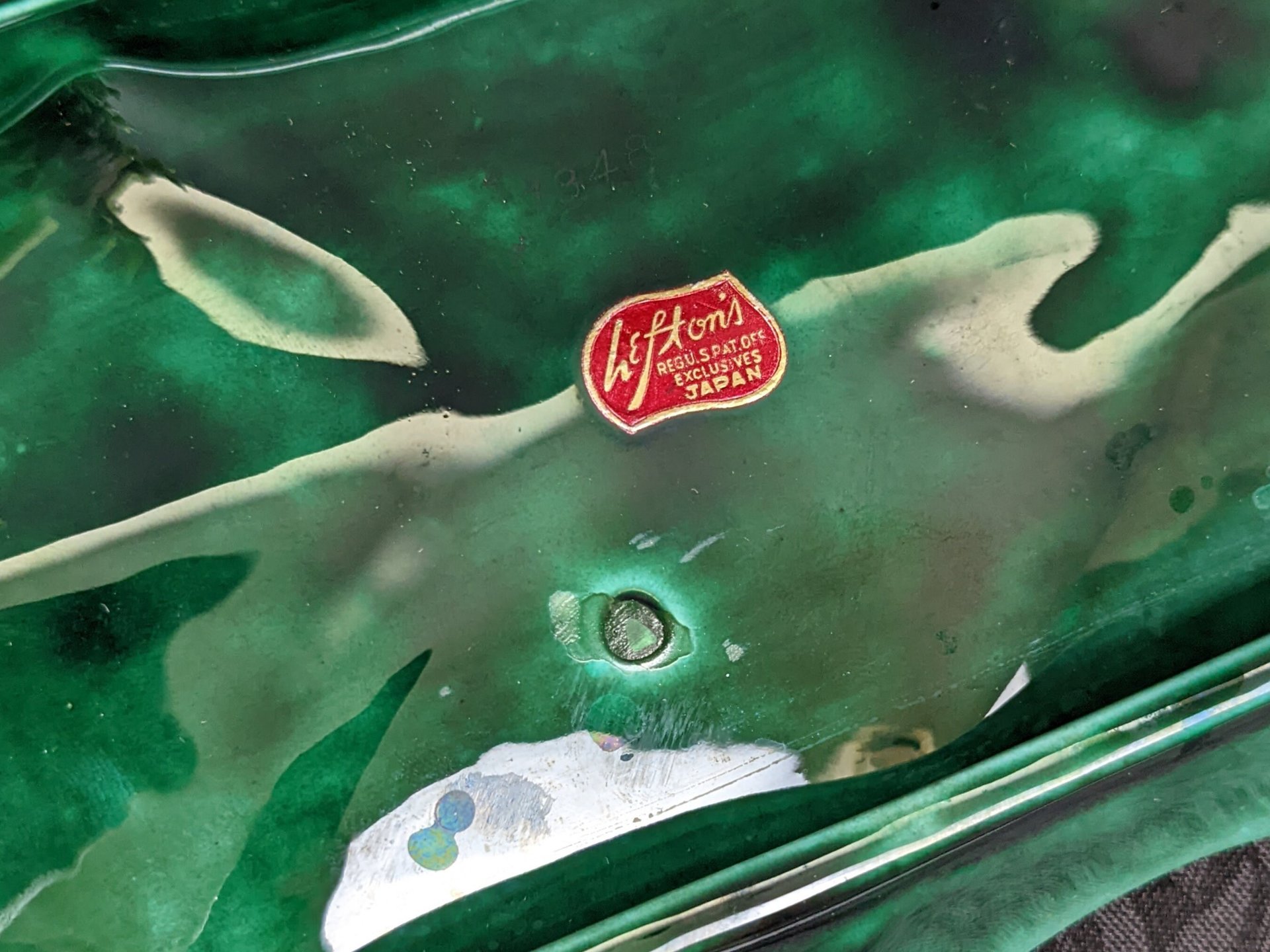 Vintage Lefton 1349 Green Holly Christmas Relish Tray