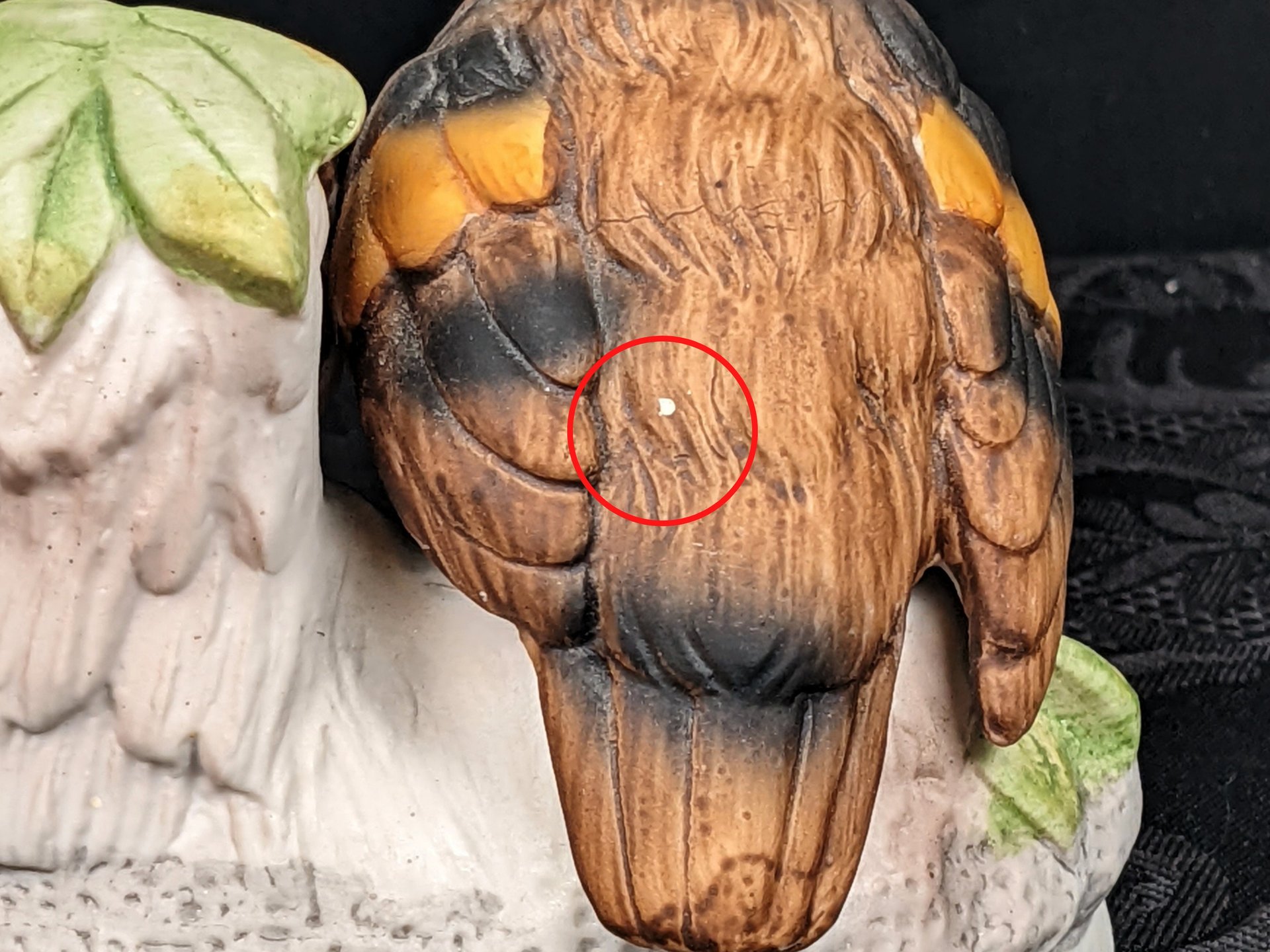 Vintage Homco 1298 Ceramic Mother Owl Babies Figurine