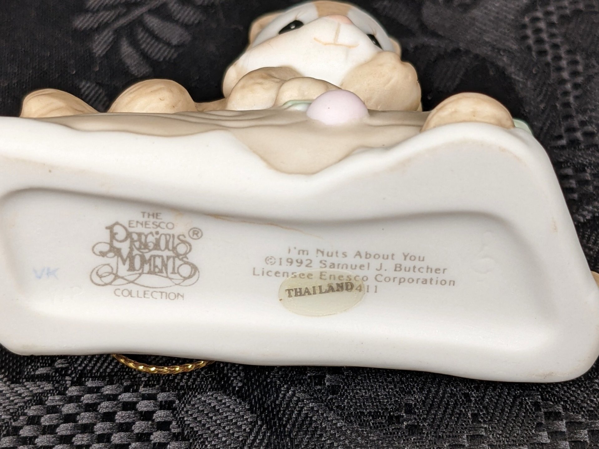 1992 Enesco Precious Moments Squirrel Ornament "I'm Nuts About You"