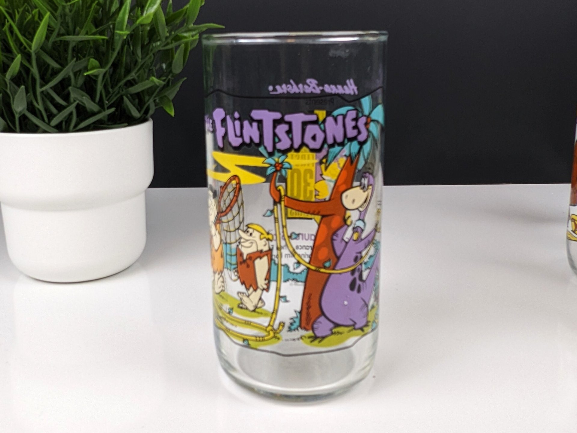 Set of 4 Hardees Flintstones Glasses, The First 30 Years