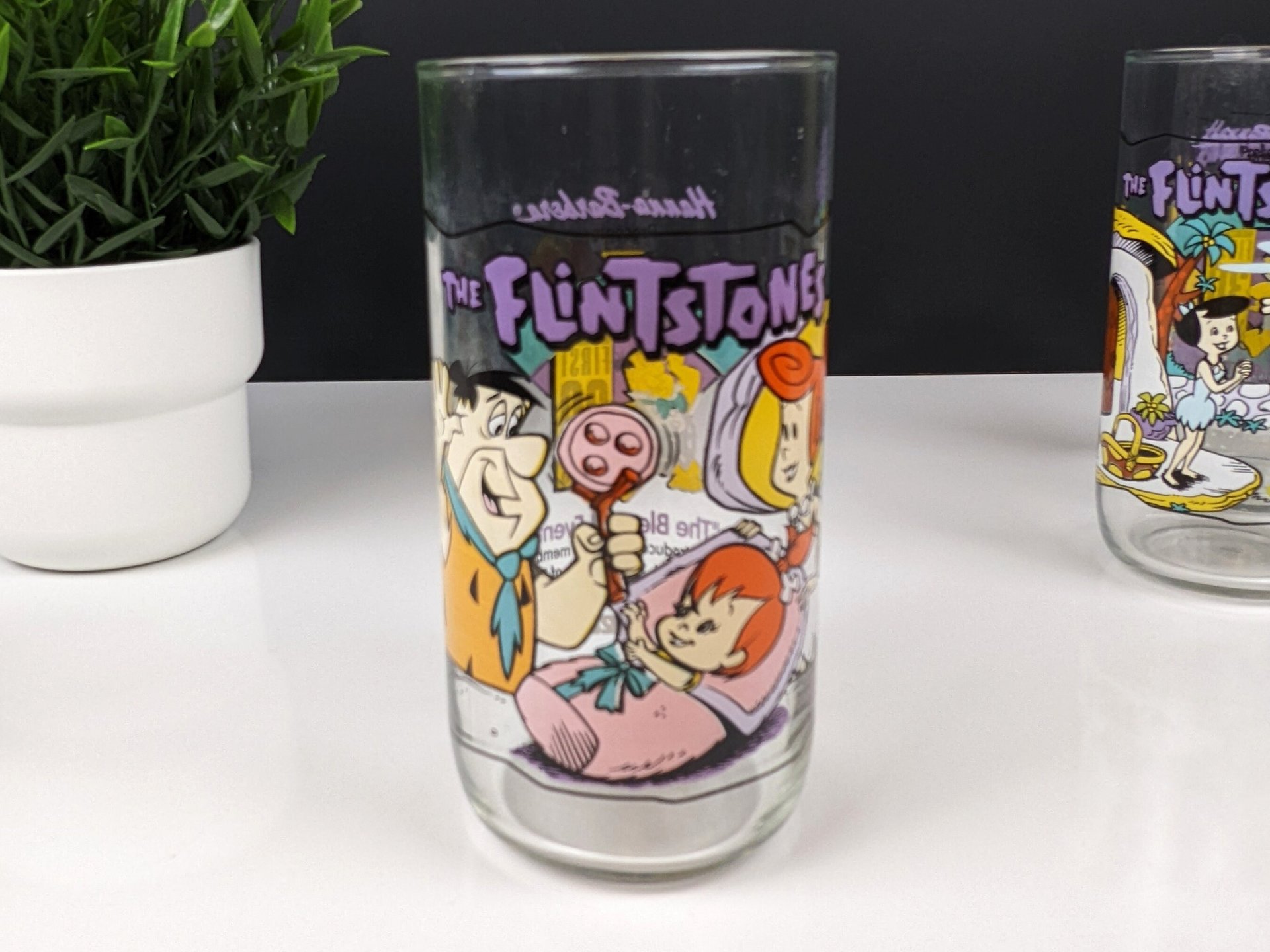 Set of 4 Hardees Flintstones Glasses, The First 30 Years