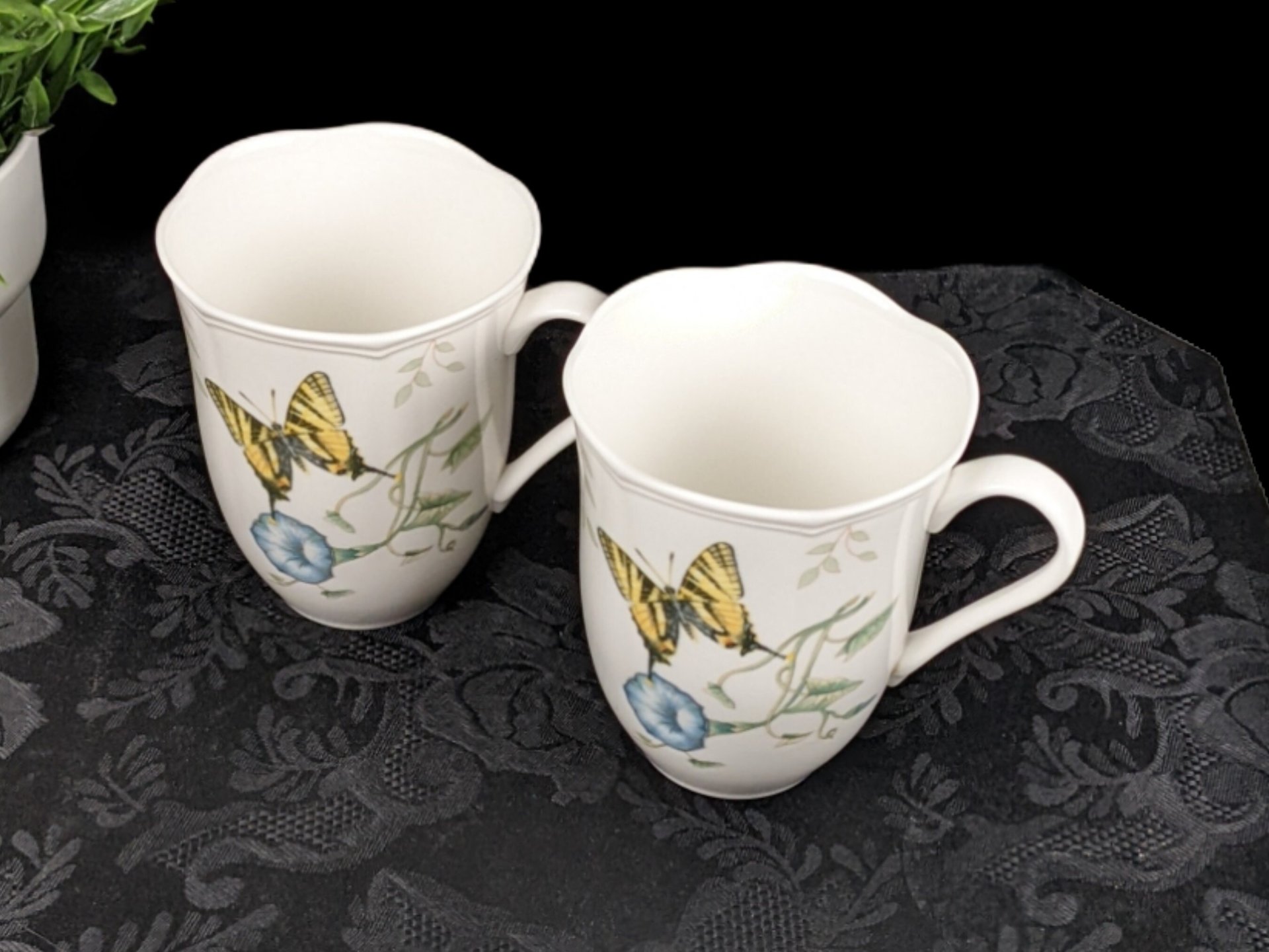 Pair of Lenox Butterfly Meadow Swallowtail Mugs