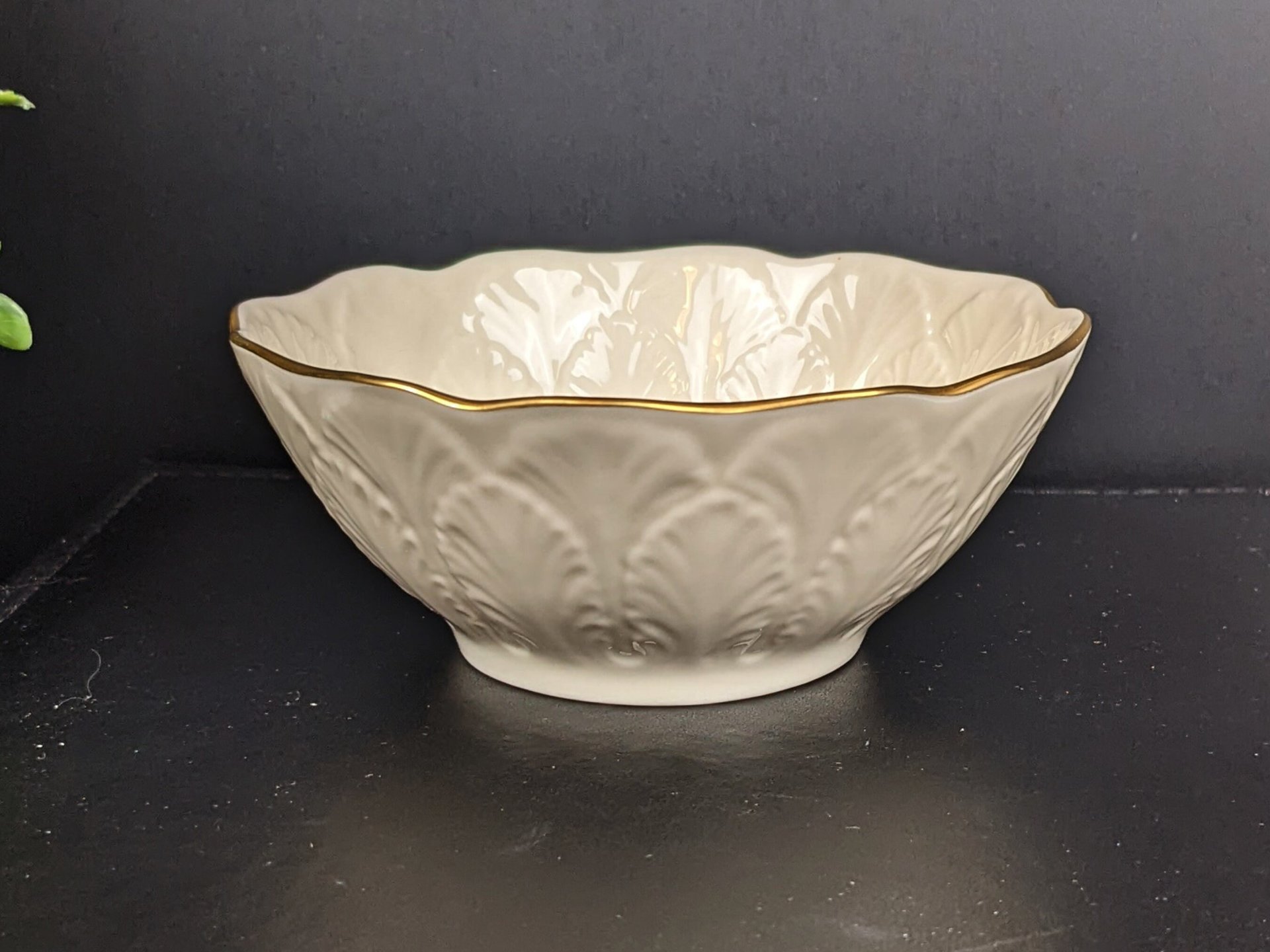 Set of 2 Lenox Embossed Leaf Sylvan Bon Bon Bowls