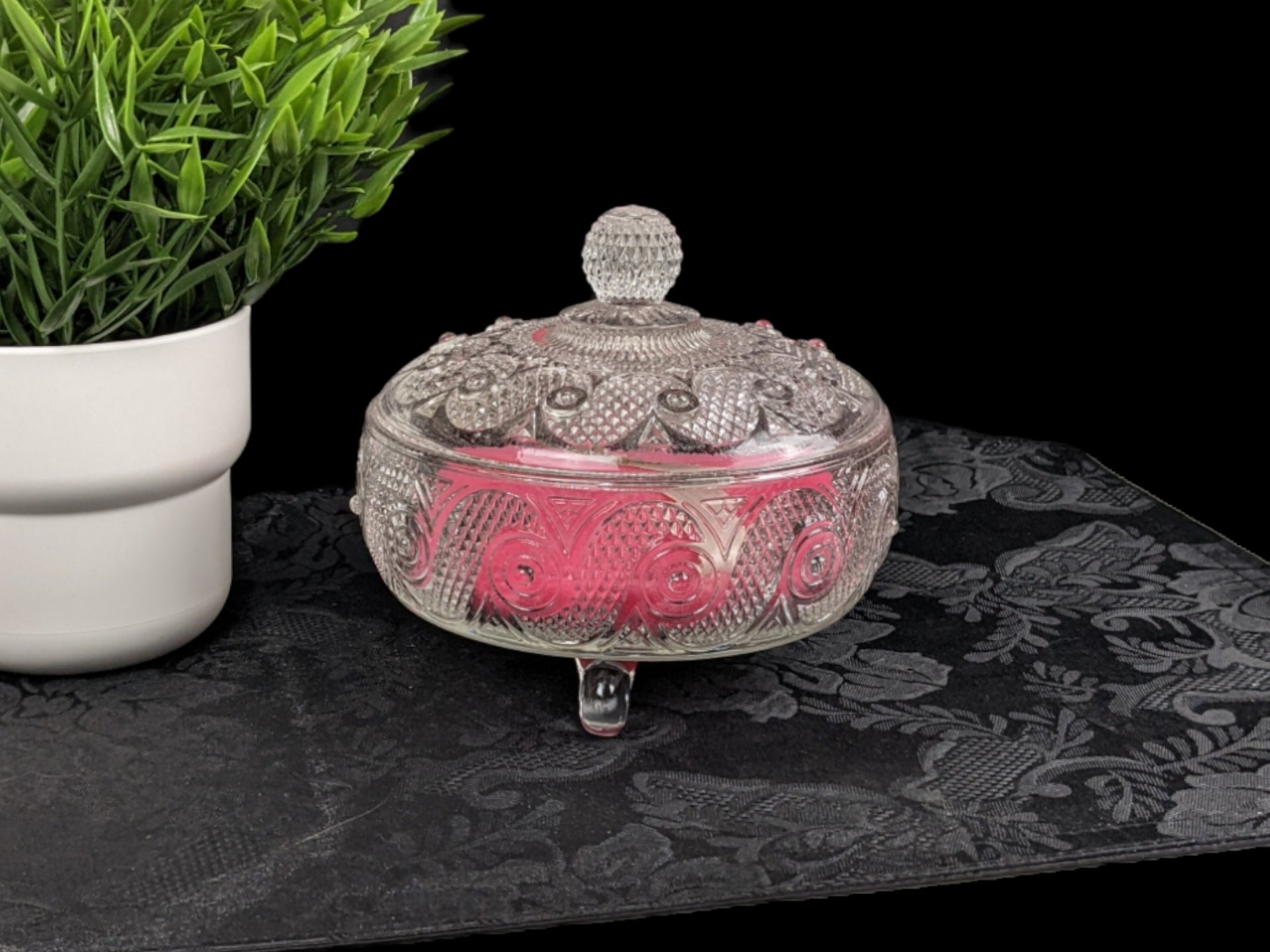 Vintage Avon Powder Puff Jar with Lid