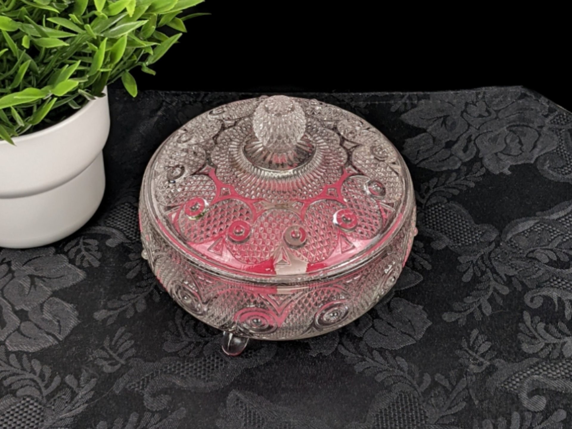 Vintage Avon Powder Puff Jar with Lid