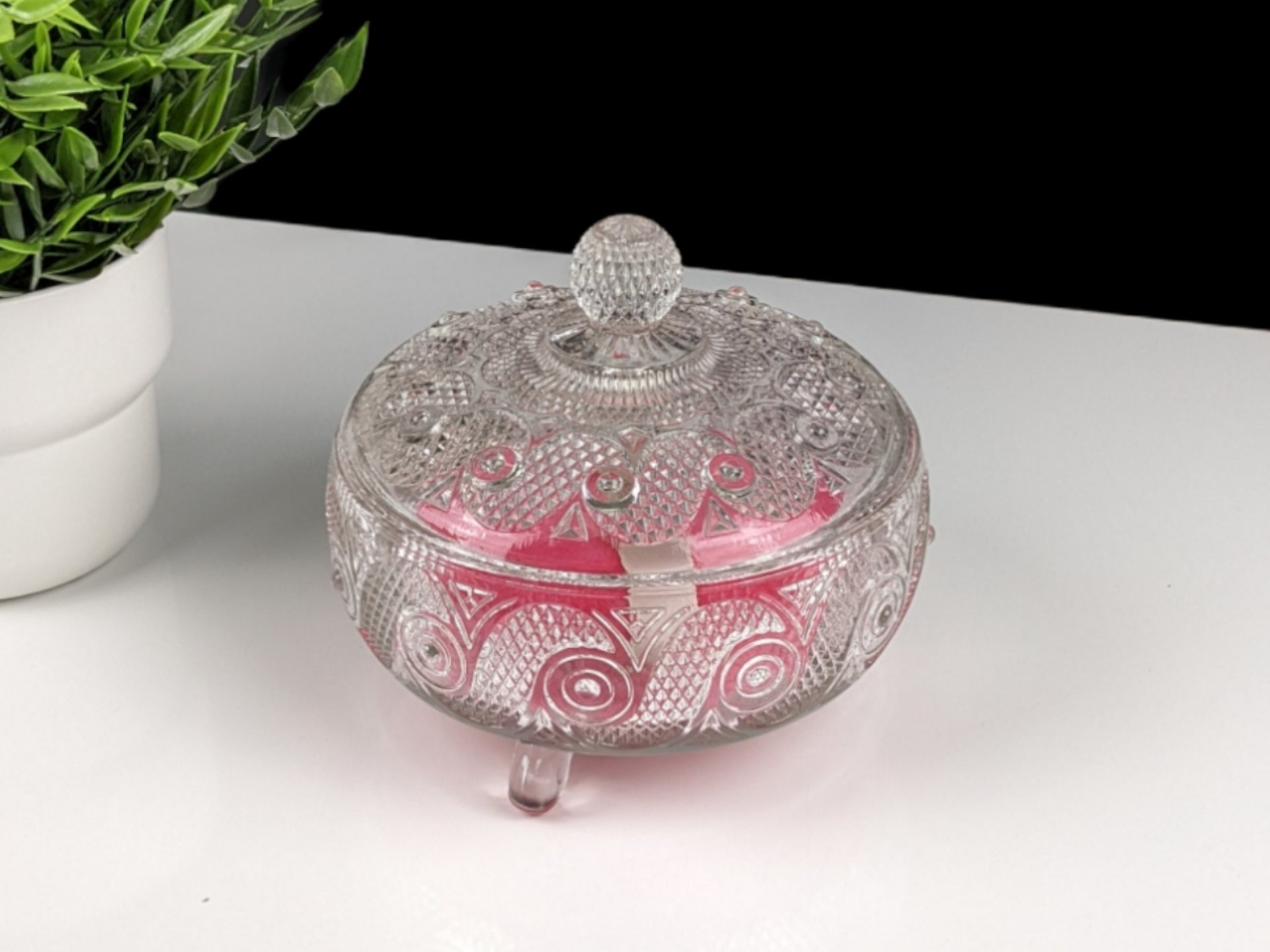 Vintage Avon Powder Puff Jar with Lid