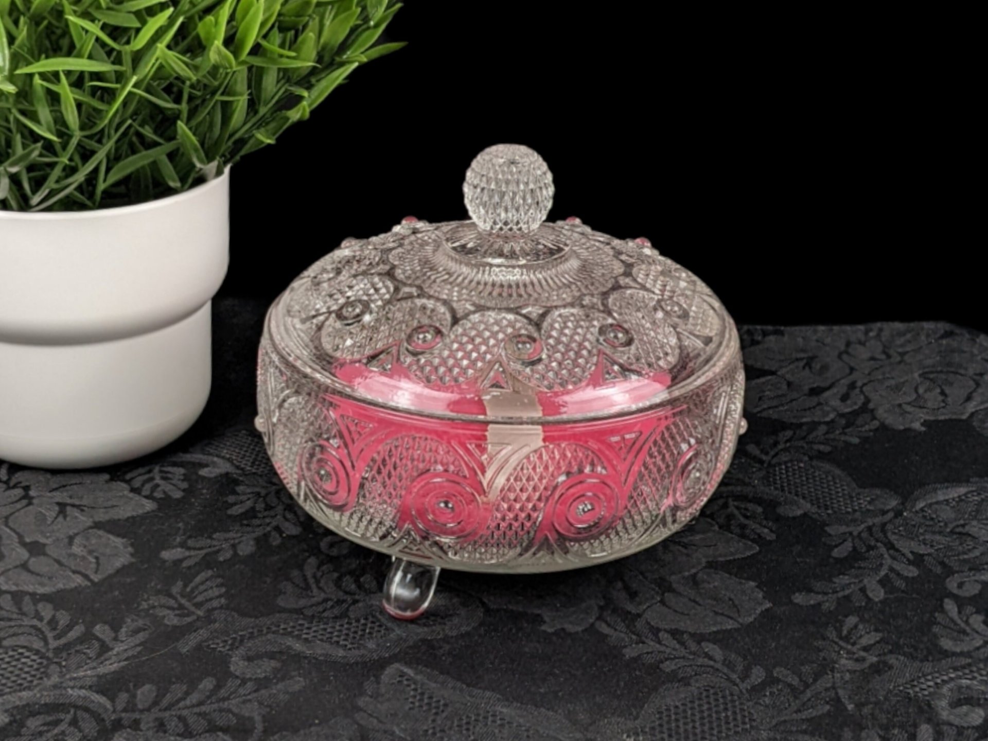 Vintage Avon Powder Puff Jar with Lid