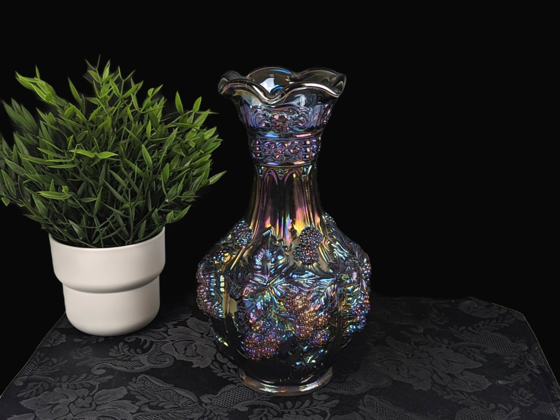 Imperial Glass Loganberry Carnival Glass 10" Flower Vase