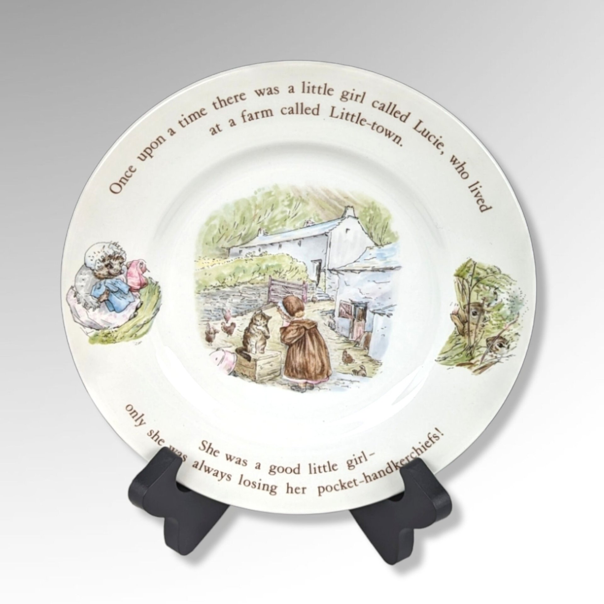 Wedgwood Beatrix Potter Nursery Set 1970s, Mug (Crazed), Plate, Bowl