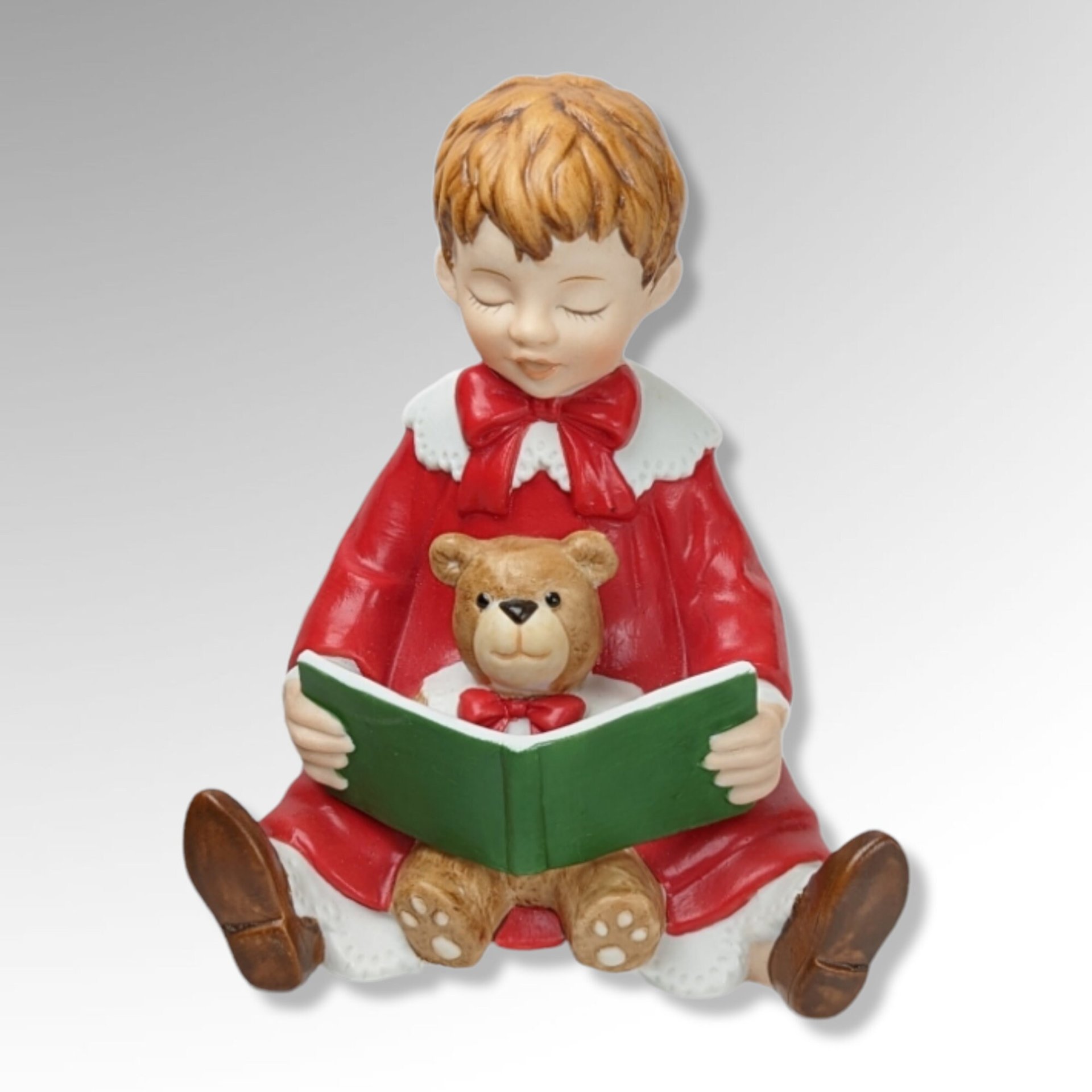 Goebel Boy Reading Christmas Music Box