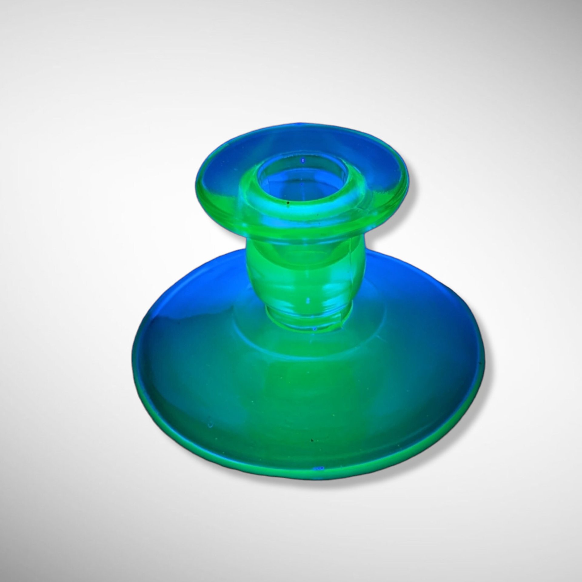 Uranium Glass Single Candlestick Holder