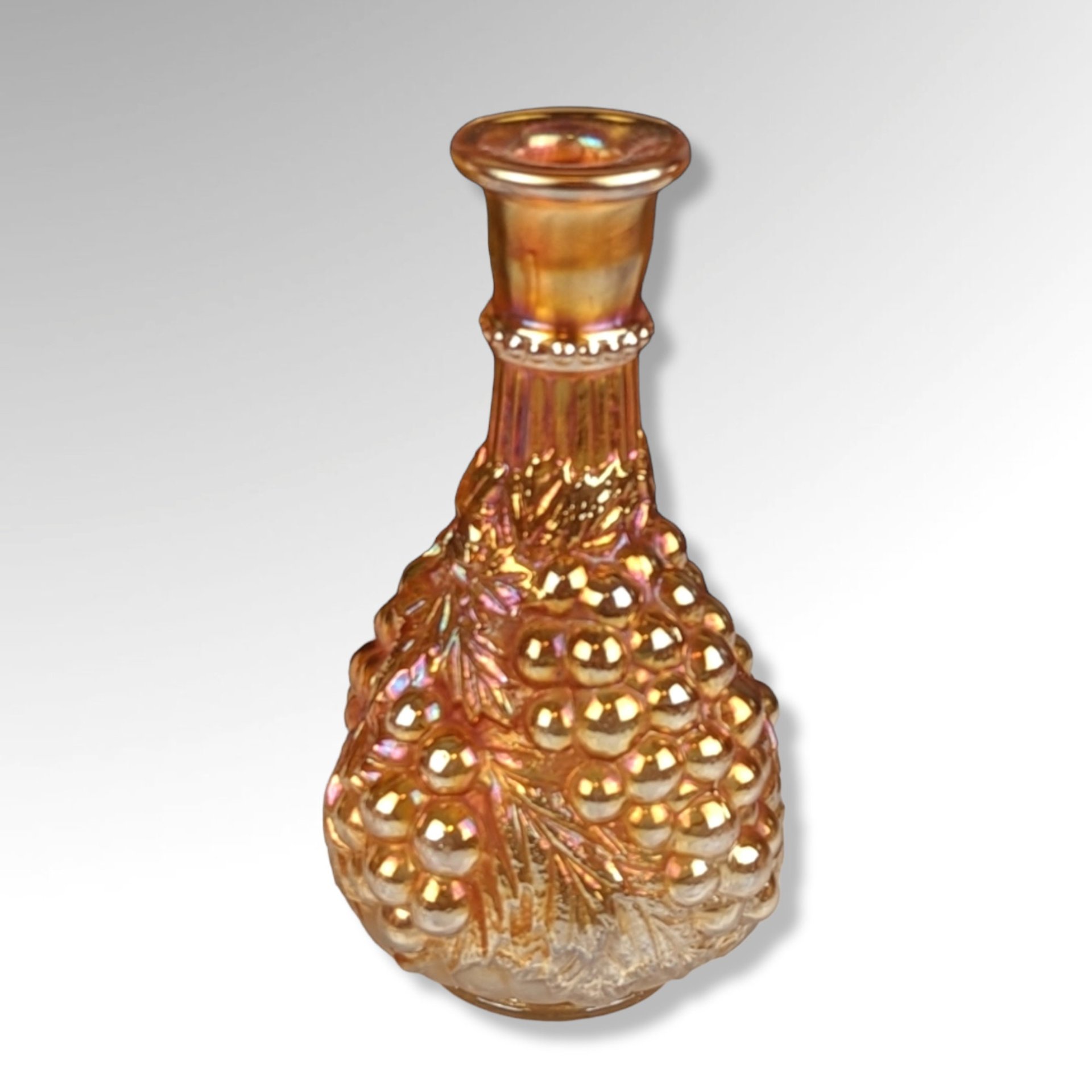 Imperial Glass Decanter and 5 Cups - Rich Fire & Iridescent Beauty